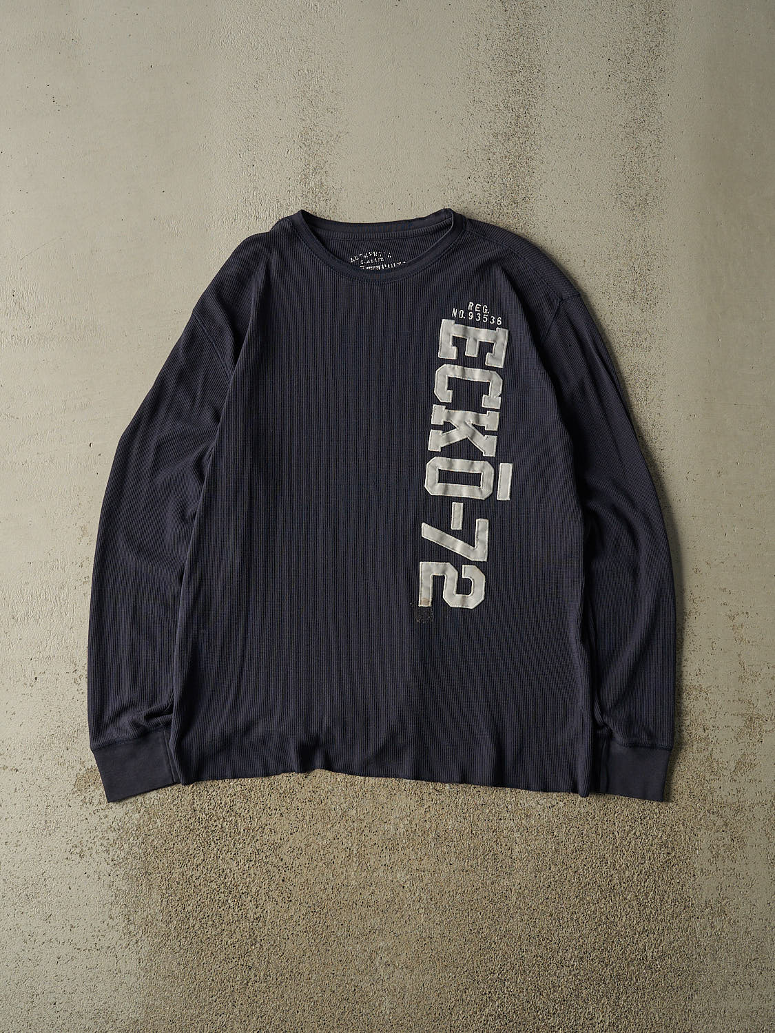 Vintage Y2K Navy Blue Ecko Thermal Long Sleeve (L/XL)