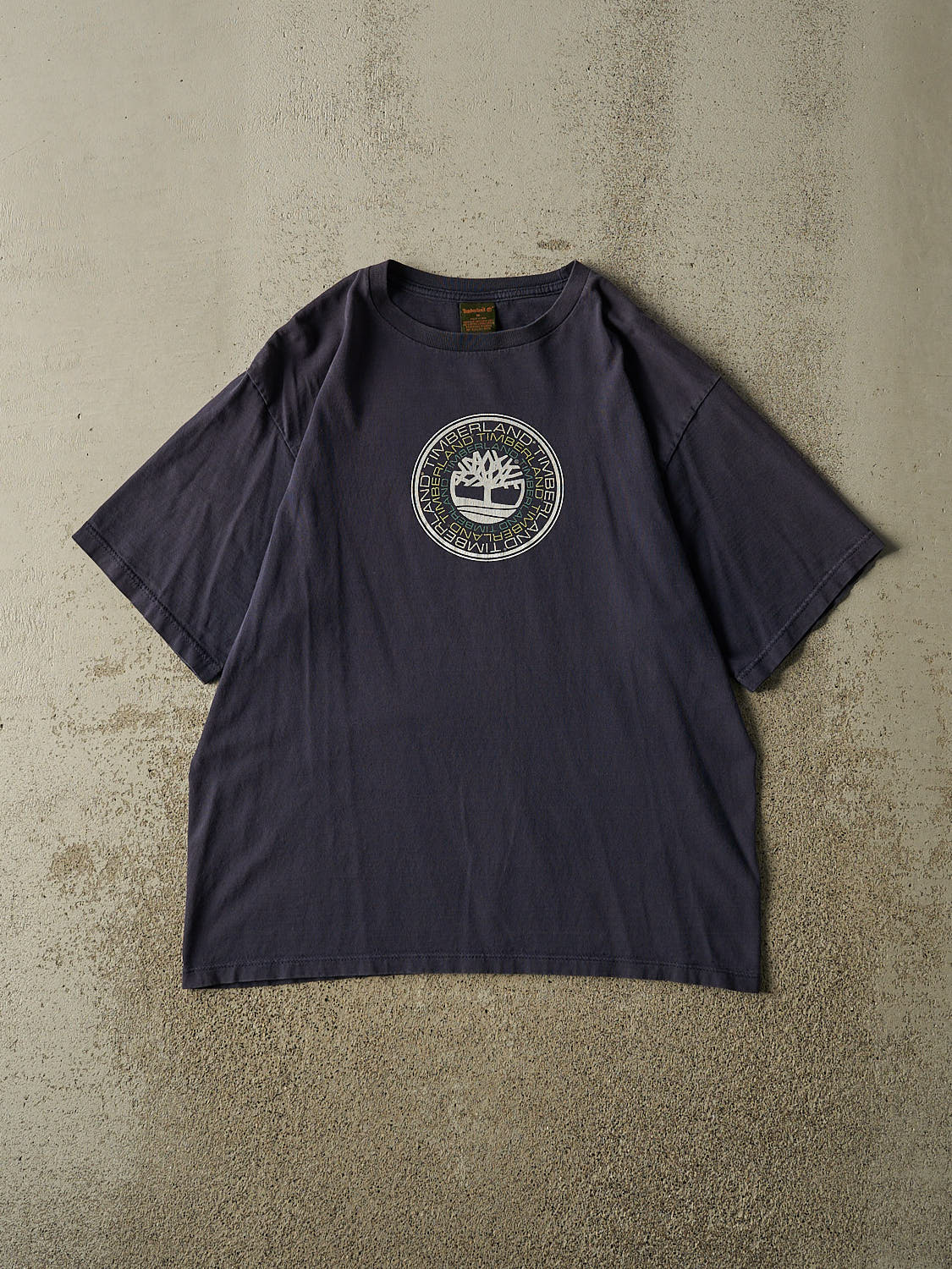 Vintage Y2K Navy Blue Timberland Logo Tee (M/L)