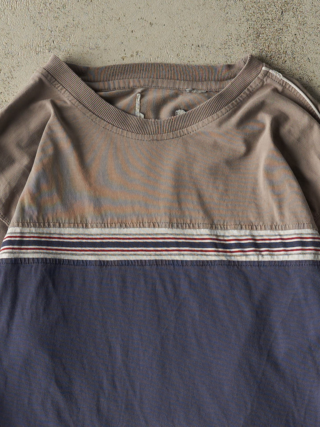 Vintage Y2K Navy Blue Point Zero Striped Long Sleeve (M/L)