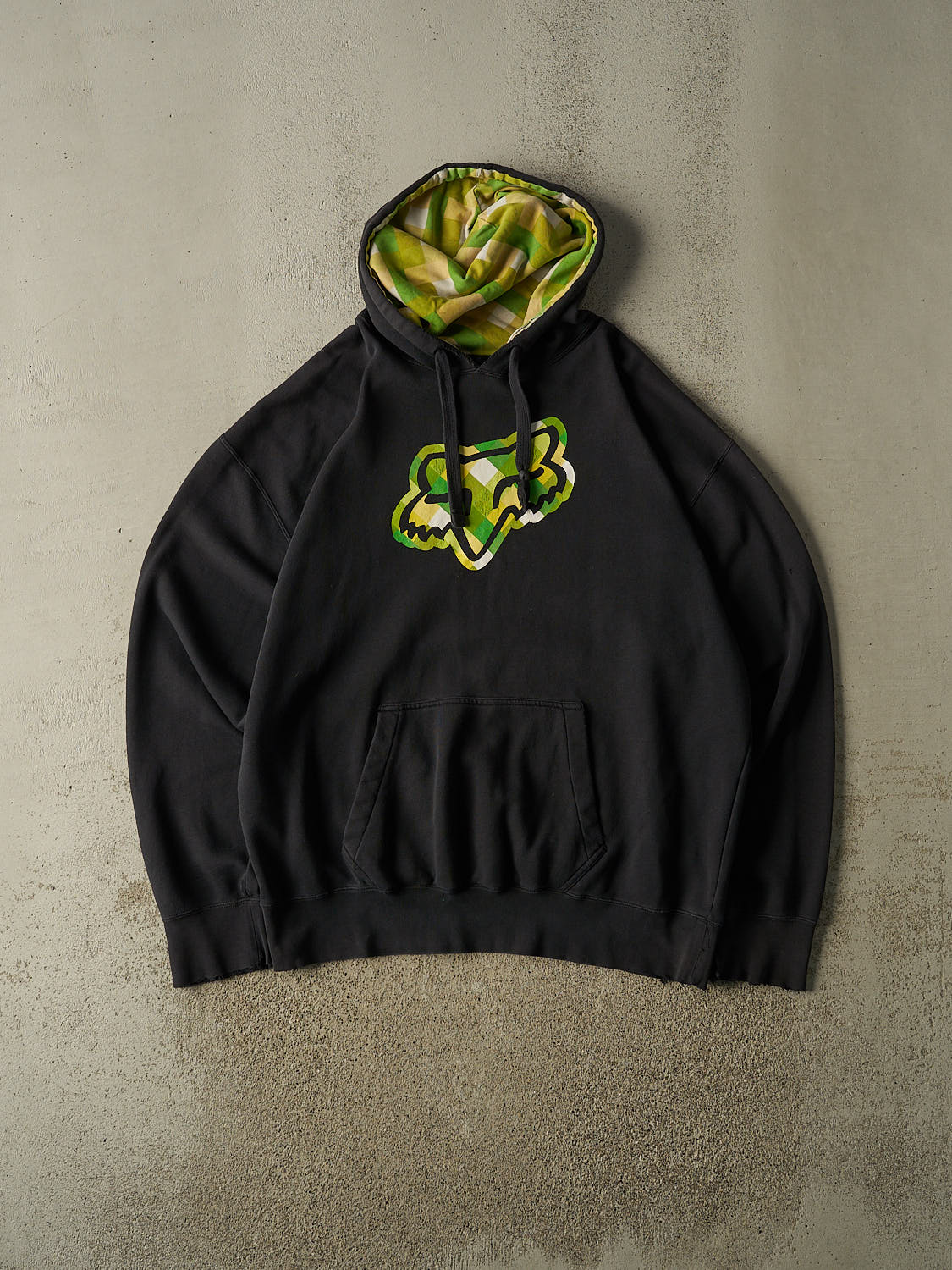 Vintage Y2K Black Fox Racing Logo Hoodie (XXL)