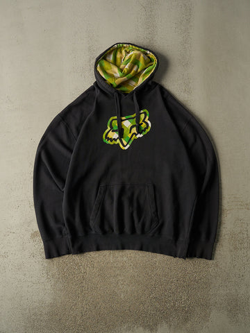 Vintage Y2K Black Fox Racing Logo Hoodie (XXL)