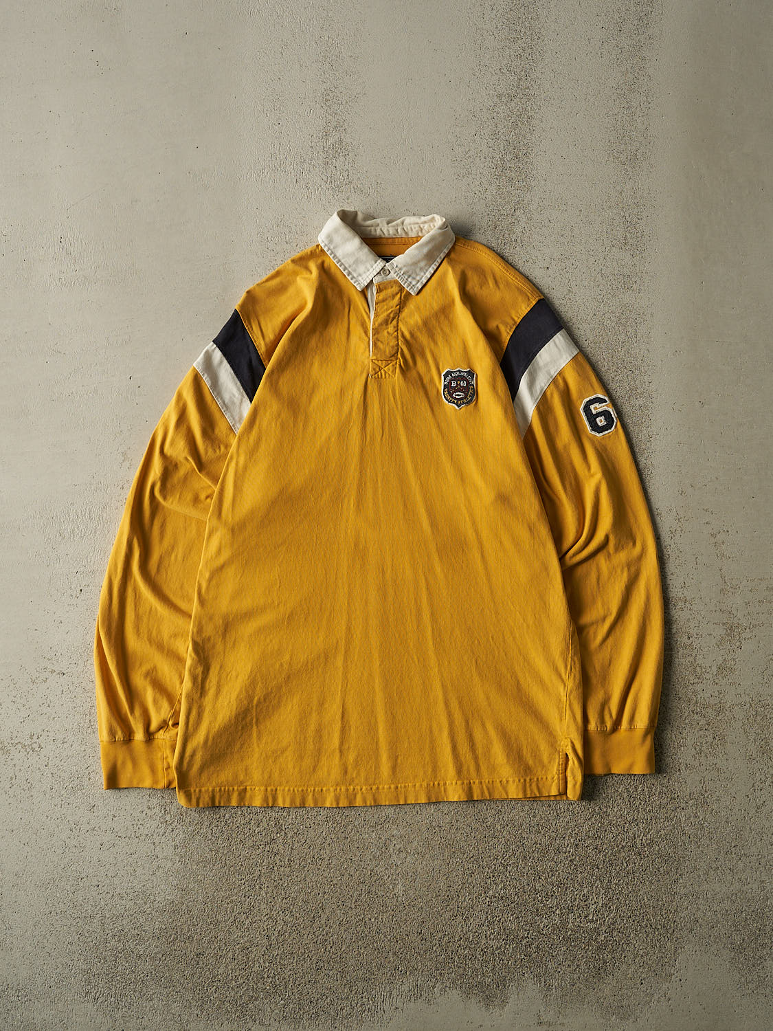 Vintage Y2K Yellow Bum Equipment Quarter Button Rugby Long Sleeve (XL/XXL)