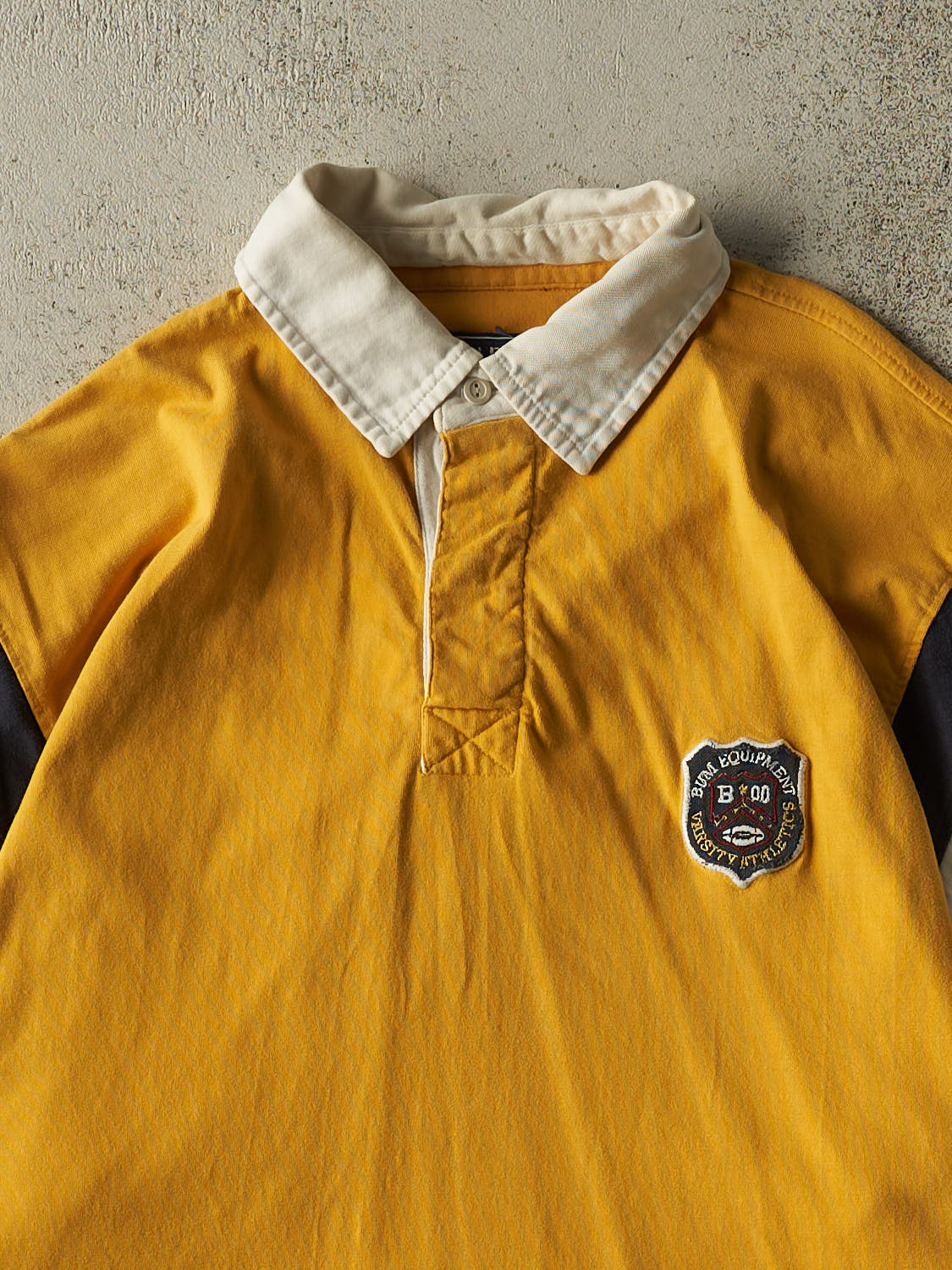 Vintage Y2K Yellow Bum Equipment Quarter Button Rugby Long Sleeve (XL/XXL)