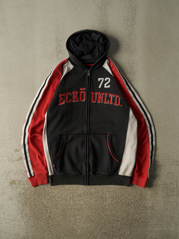 Vintage Y2K Black Ecko Embroidered Zip Up Hoodie (L/XL)