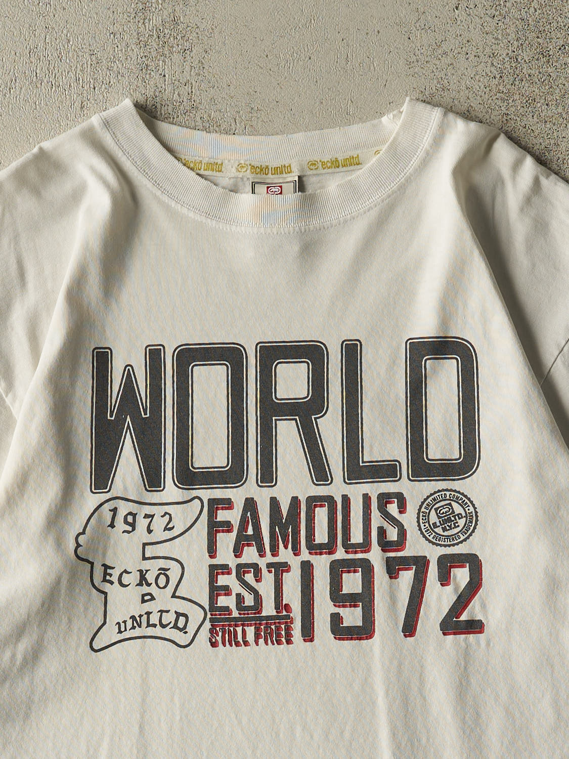 Vintage Y2K White Ecko World Famous Tee (L/XL)