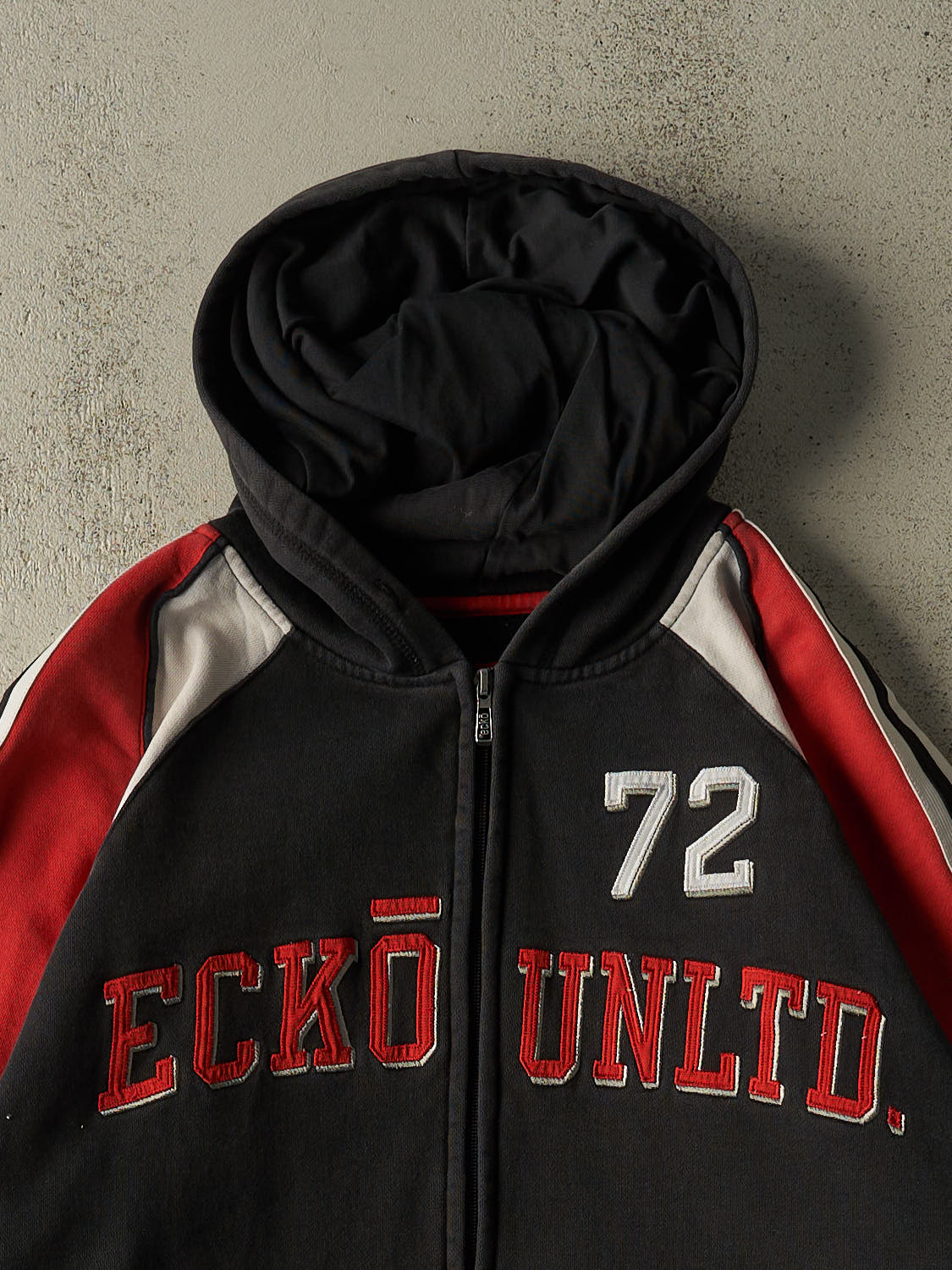 Vintage Y2K Black Ecko Embroidered Zip Up Hoodie (L/XL)