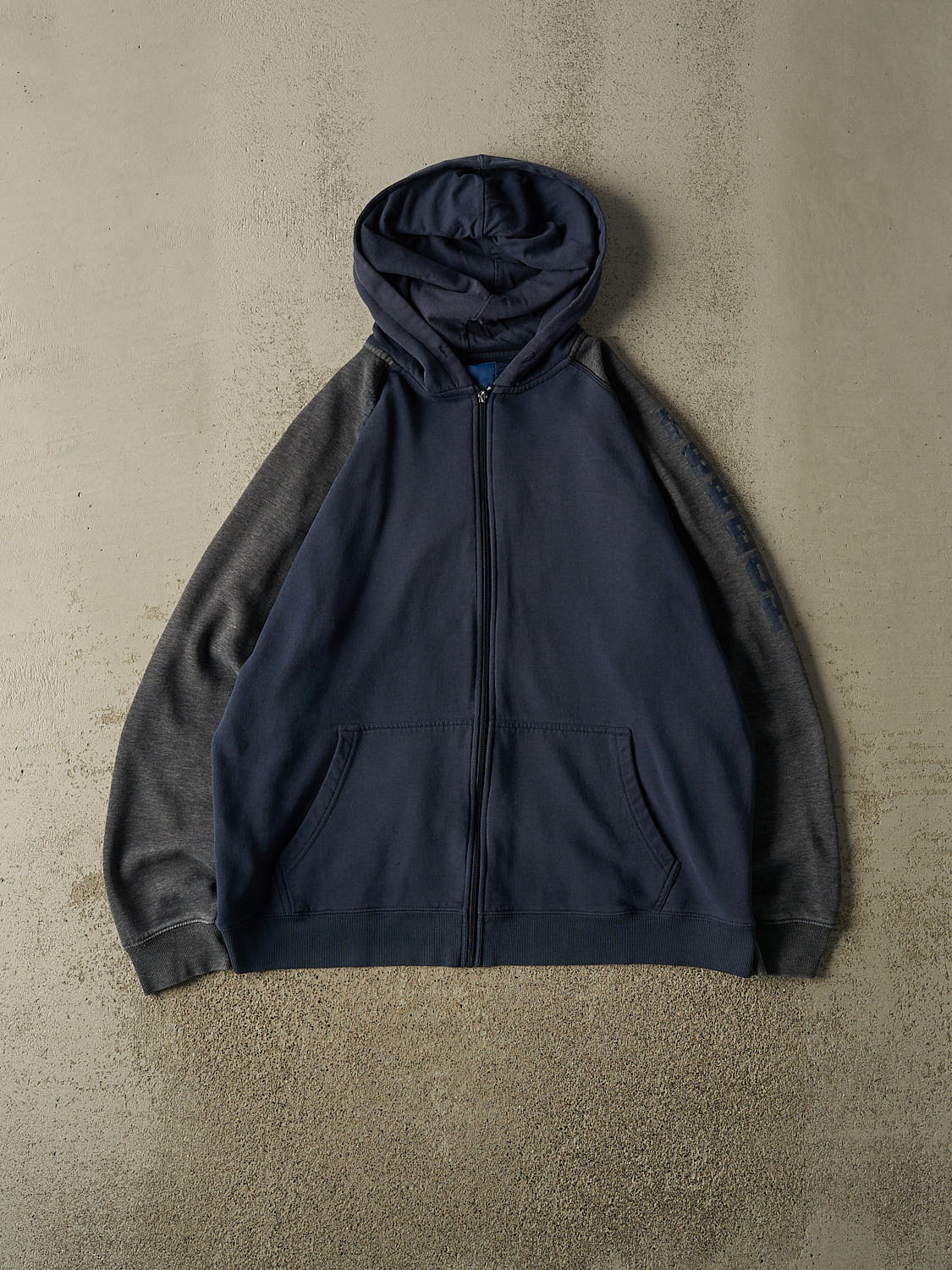 Vintage Y2K Navy Blue Reebok Zip Up Hoodie (L/XL)