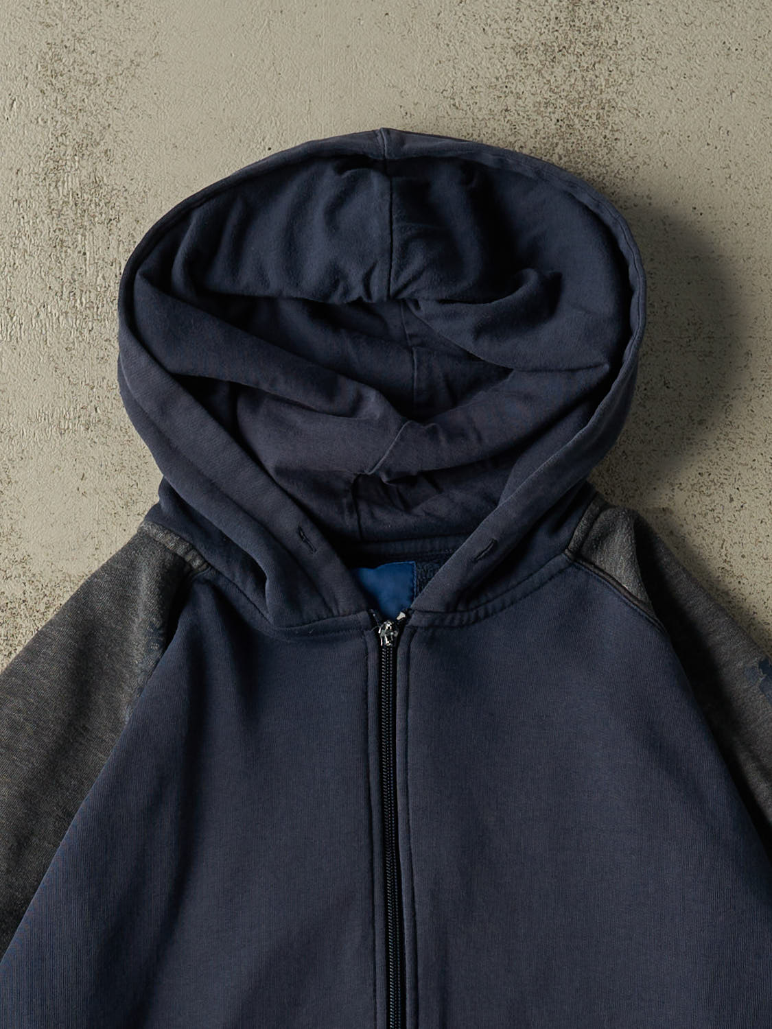 Vintage Y2K Navy Blue Reebok Zip Up Hoodie (L/XL)