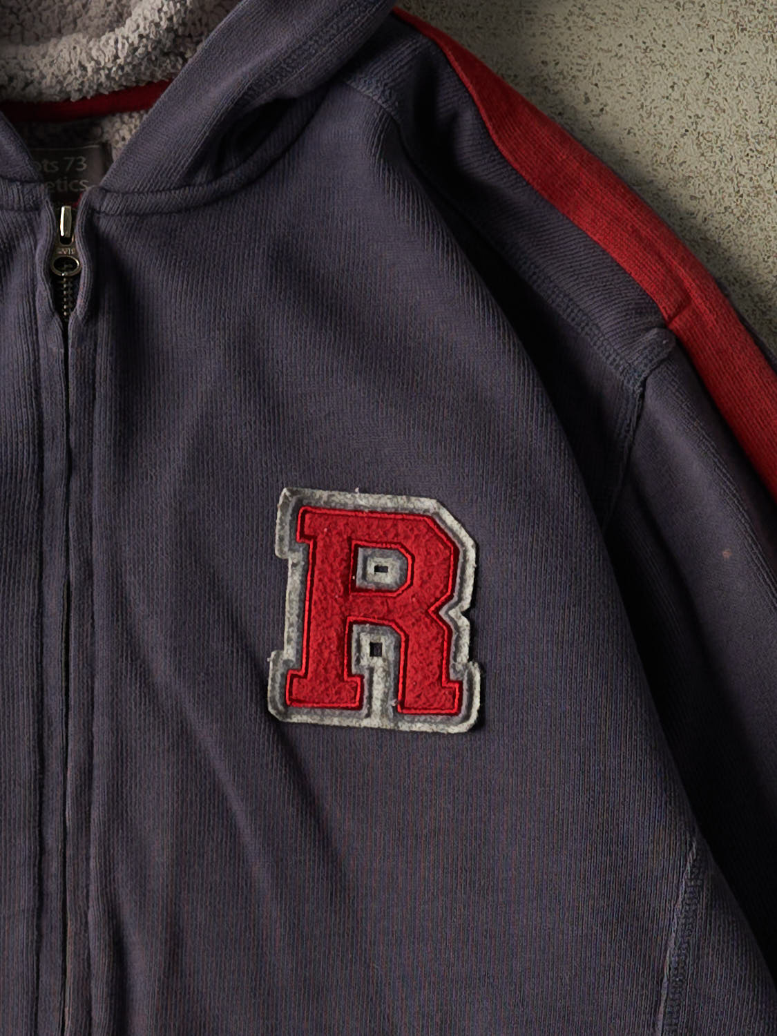 Vintage Y2K Faded Navy Roots Fleece Lined Zip Up Hoodie (XL/XXL)