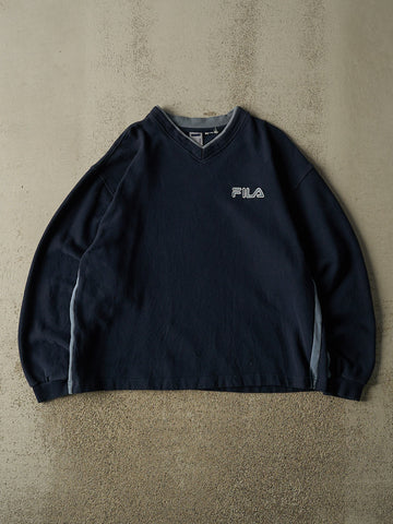 Vintage Y2K Navy Blue Fila Lightweight Crewneck (M/L)