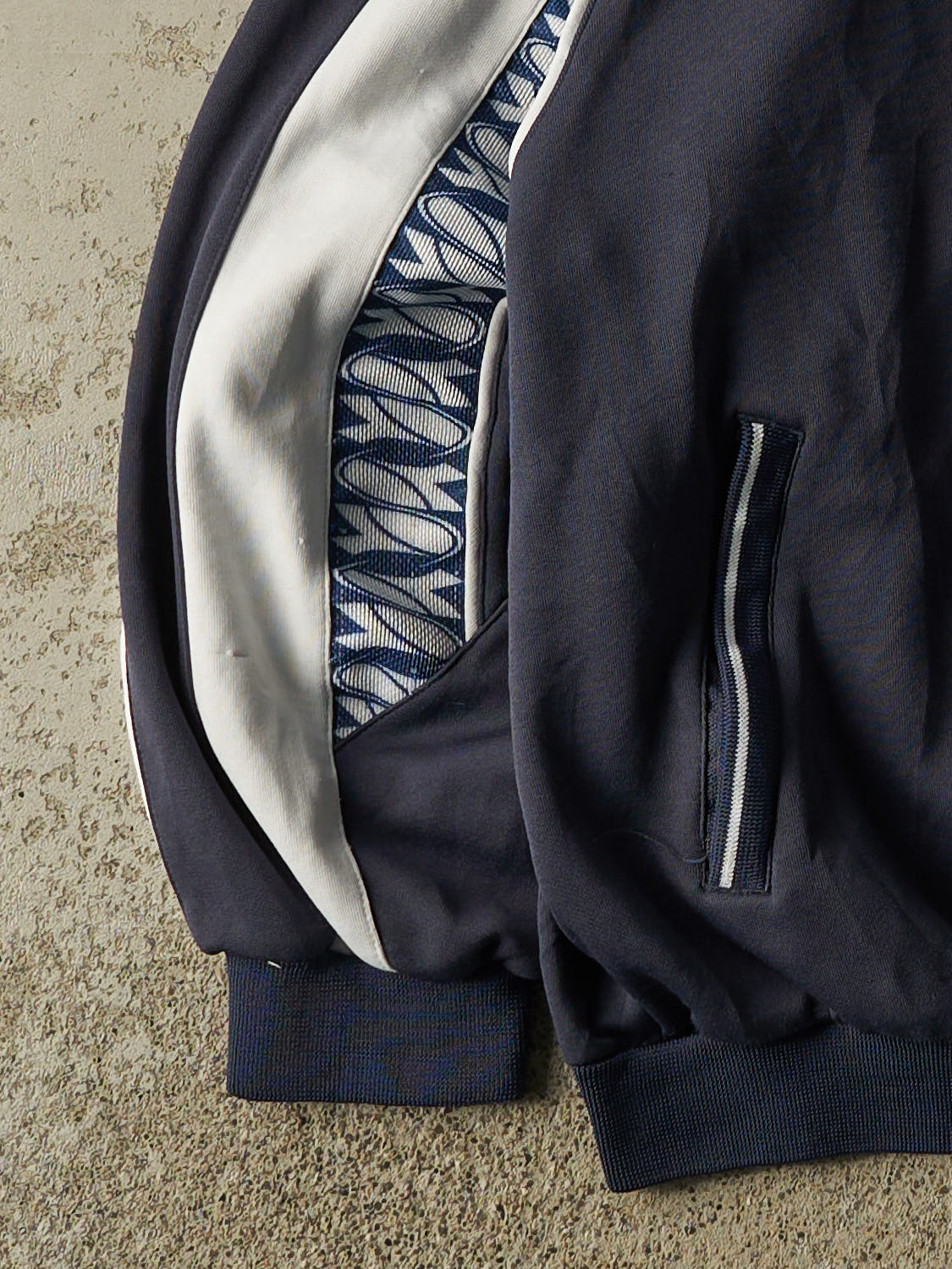 Vintage Y2K Navy Blue Diadora Zip Up Track Sweater (S/M)