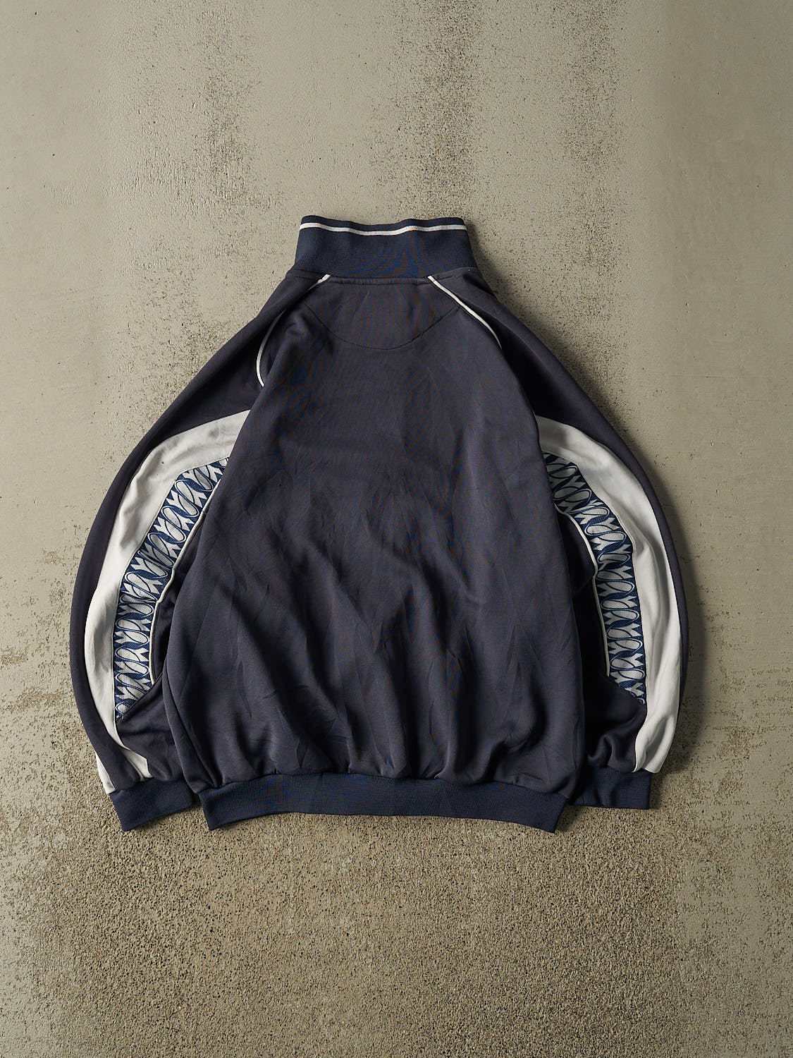 Vintage Y2K Navy Blue Diadora Zip Up Track Sweater (S/M)