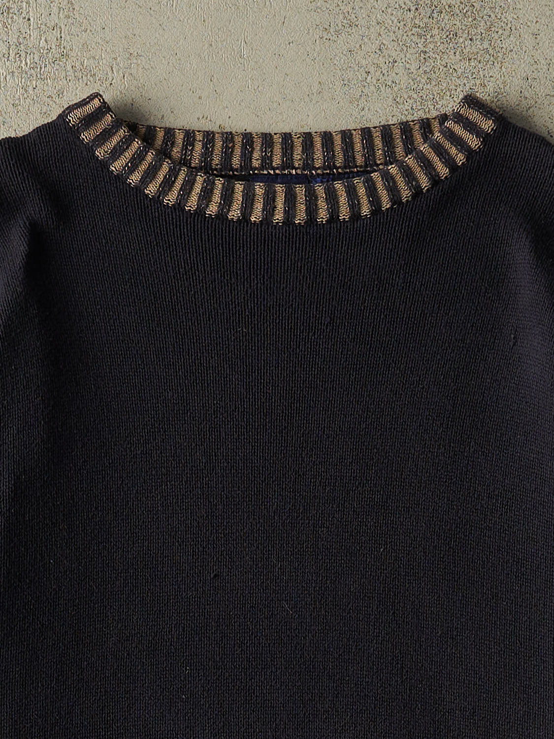Vintage Y2K Navy Blue Bum Equipment Knit (L/XL)