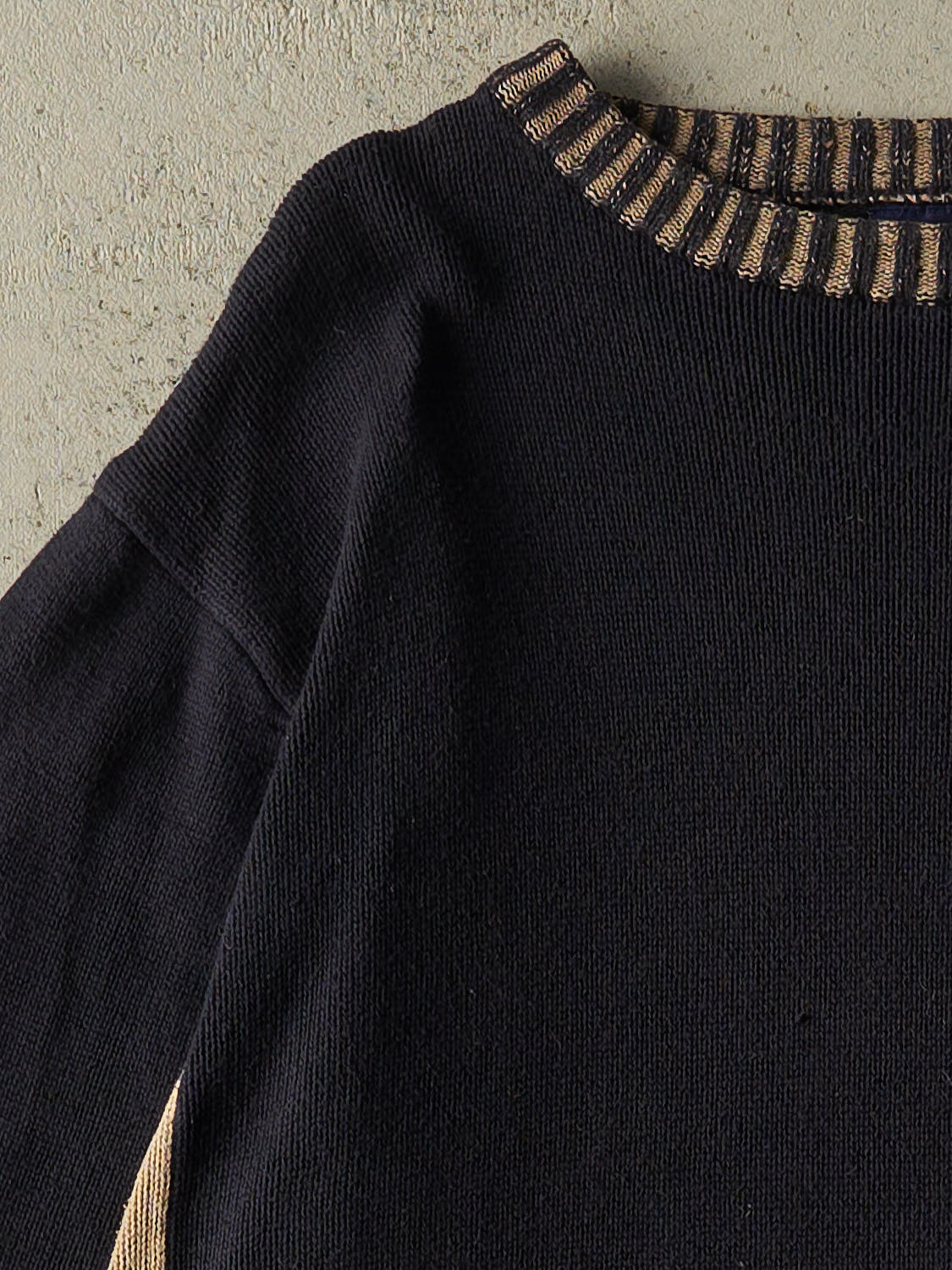 Vintage Y2K Navy Blue Bum Equipment Knit (L/XL)