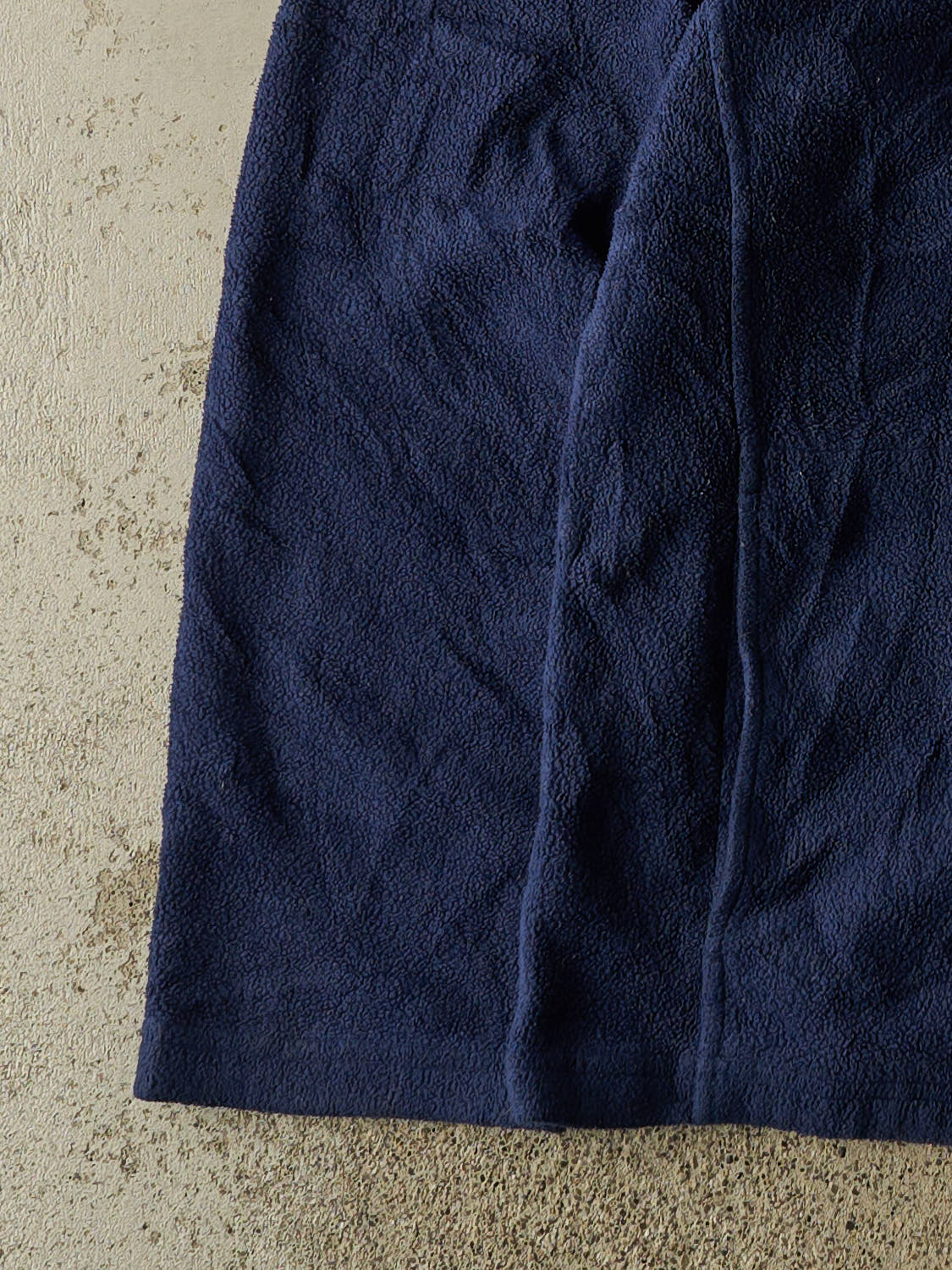 Vintage Y2K Navy Blue Adidas Embroidered Fleece Hoodie (L/XL)