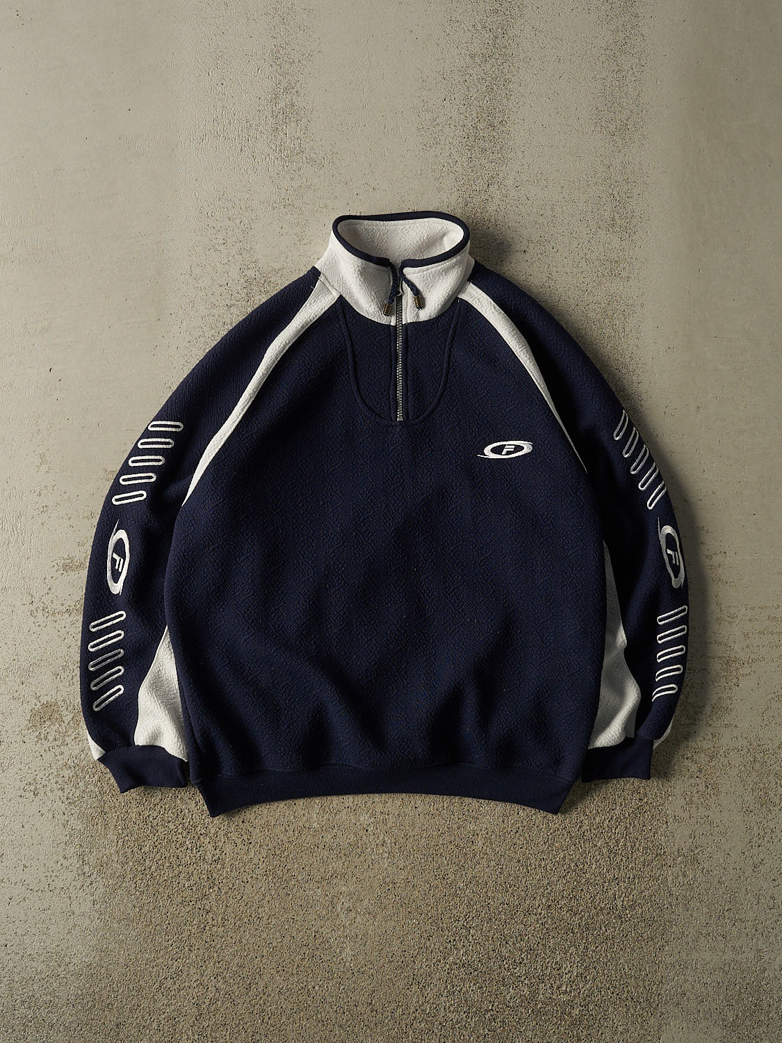 Vintage Y2K Navy Blue Fila Quarter Zip Fleece (M/L)