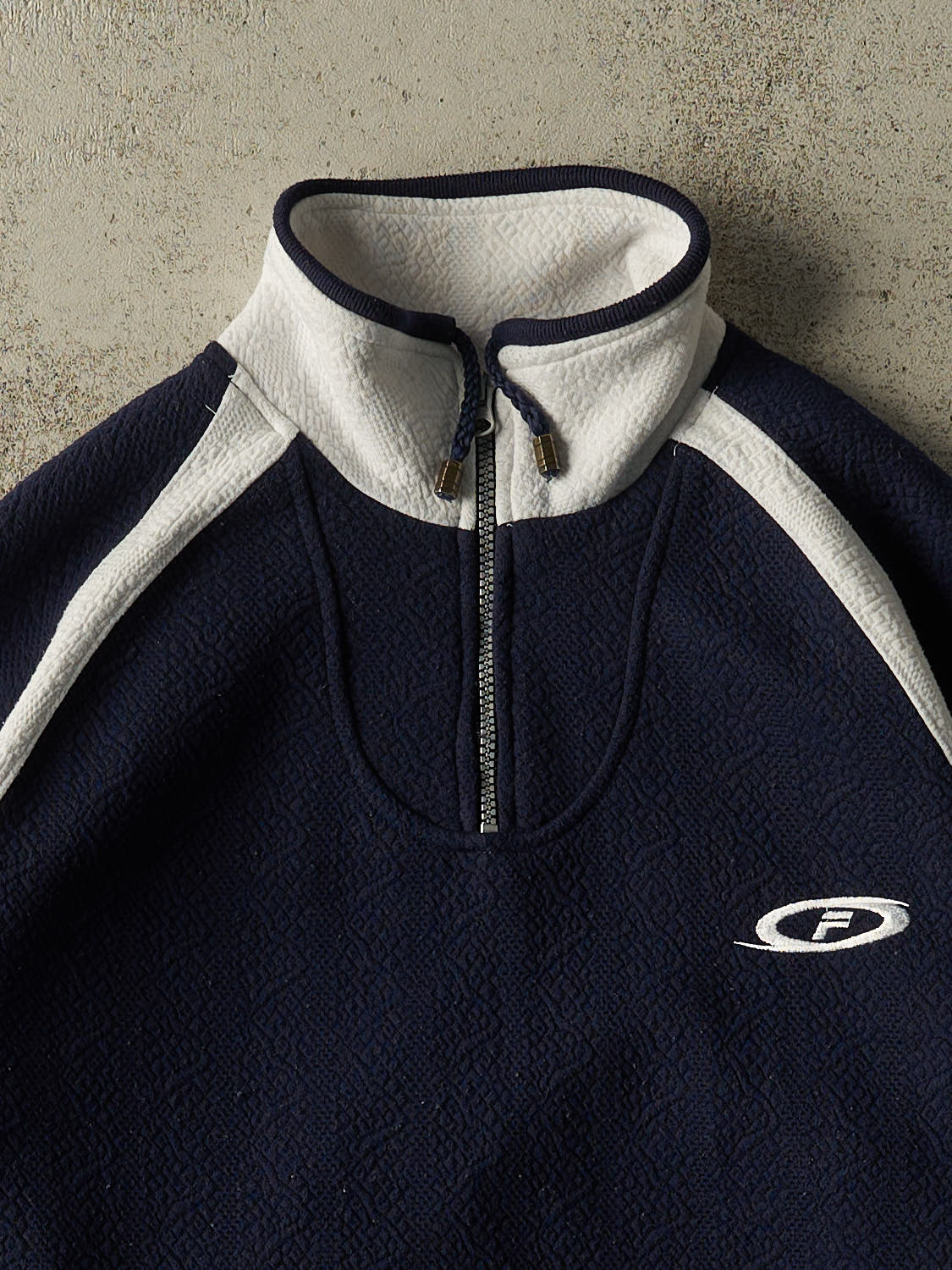 Vintage Y2K Navy Blue Fila Quarter Zip Fleece (M/L)