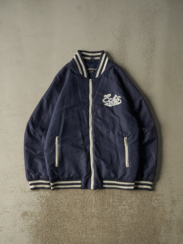 Vintage Y2K Navy Blue Ecko Bomber Jacket (XL)