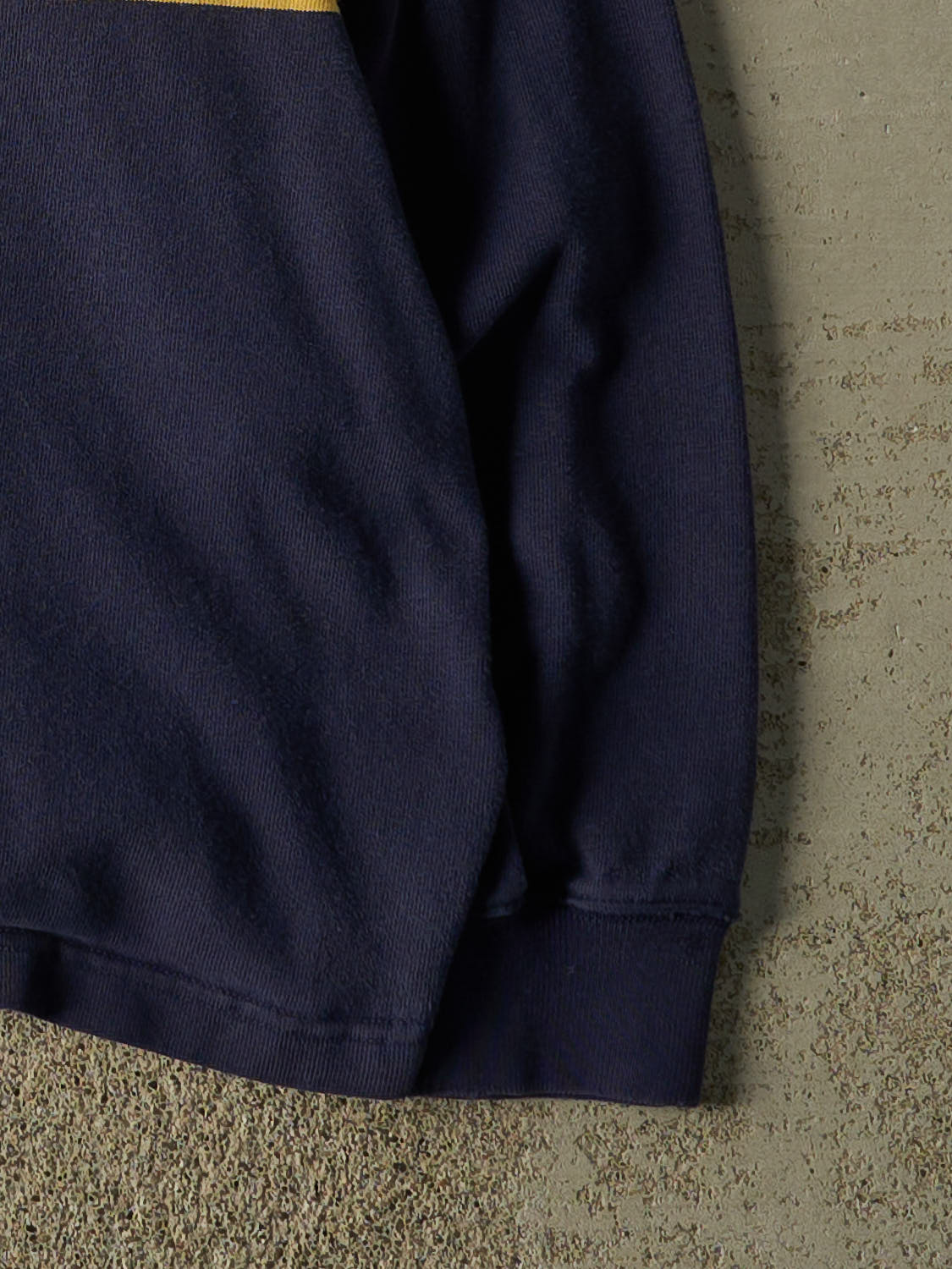 Vintage Y2K Navy Blue Polo Quarter Button Rugby Long Sleeve (L/XL)
