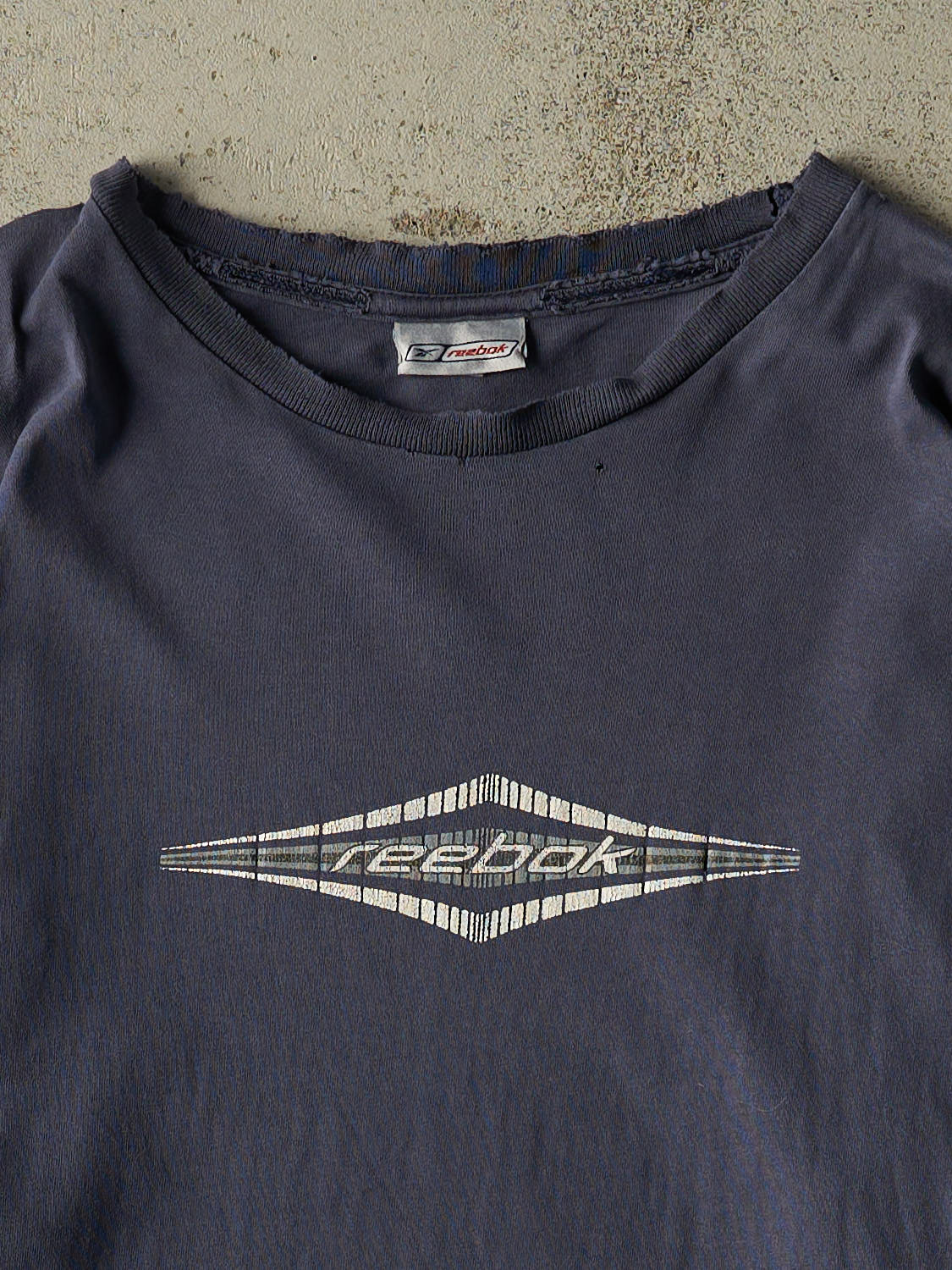 Vintage Y2K Navy Blue Reebok Logo Long Sleeve (L/XL)