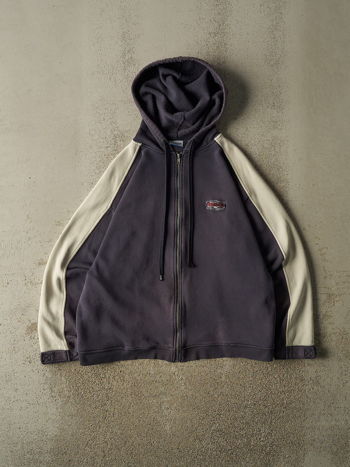 Vintage Y2K Navy Blue Reebok Embroidered Zip Up Hoodie (M/L)