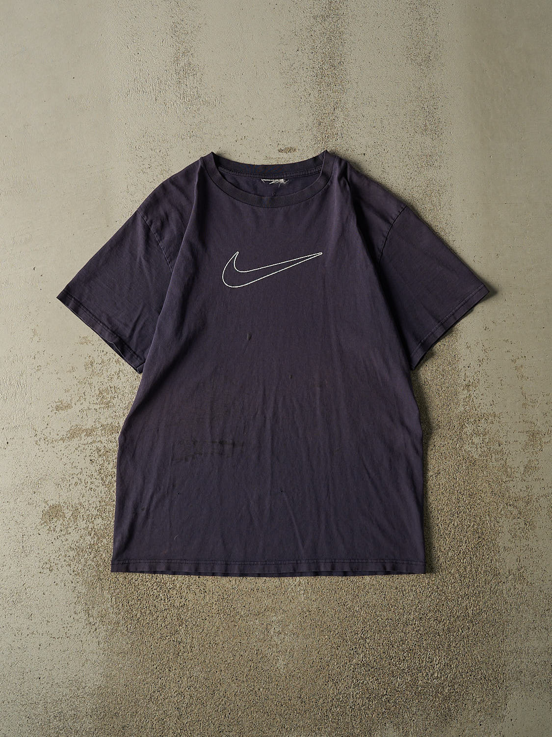 Vintage Y2K Faded Navy Nike Logo Tee (L/XL)