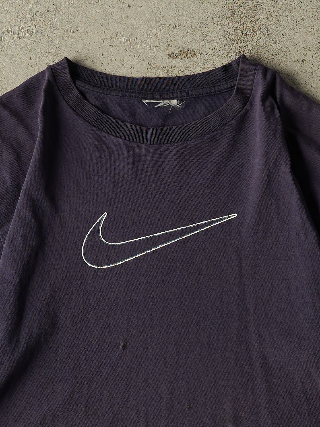 Vintage Y2K Faded Navy Nike Logo Tee (L/XL)