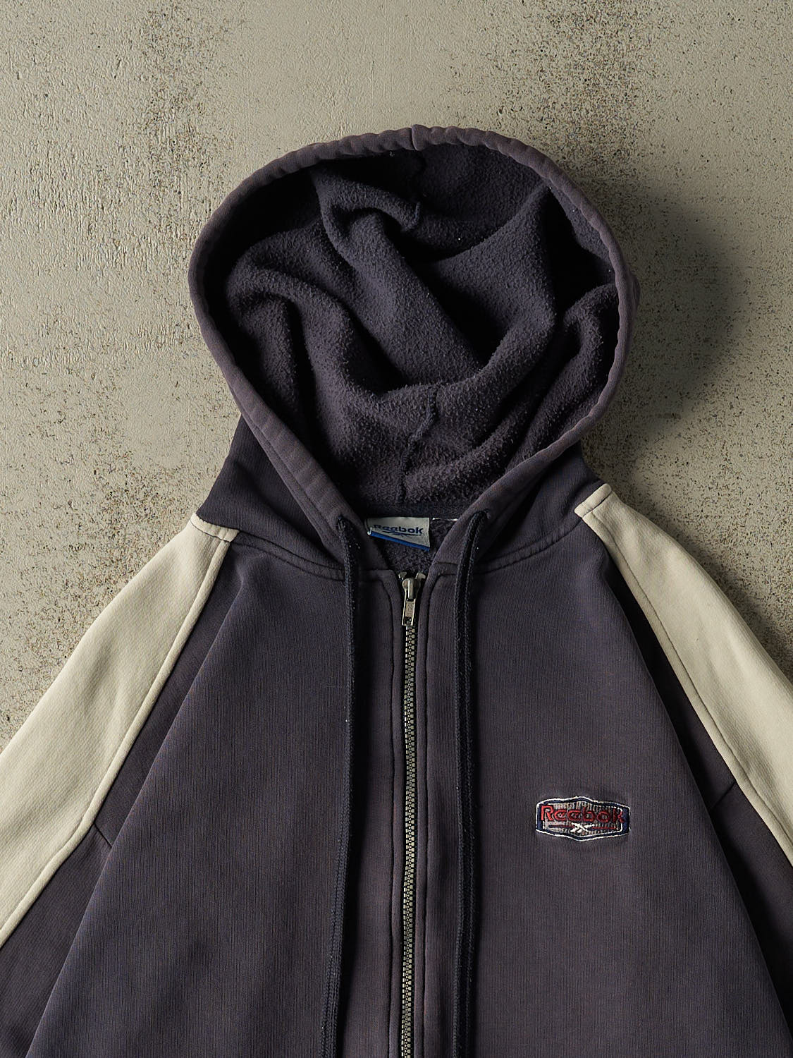 Vintage Y2K Navy Blue Reebok Embroidered Zip Up Hoodie (M/L)