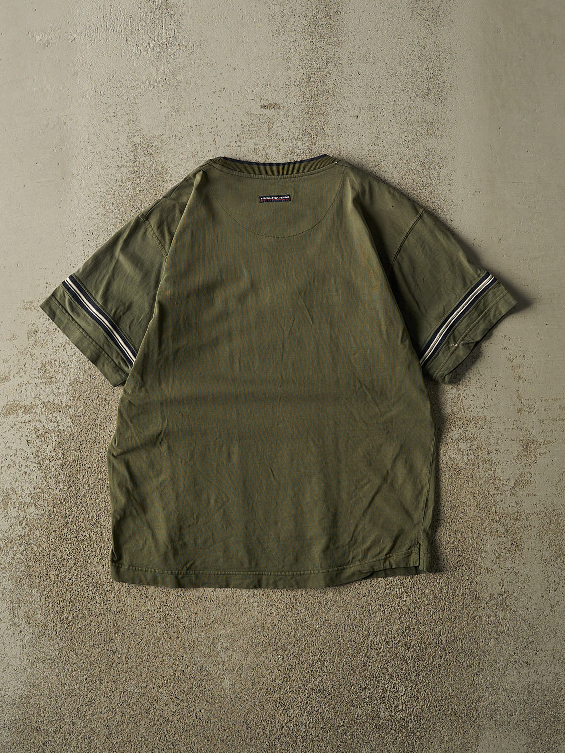 Vintage Y2K Green Point Zero Striped Tee (M)