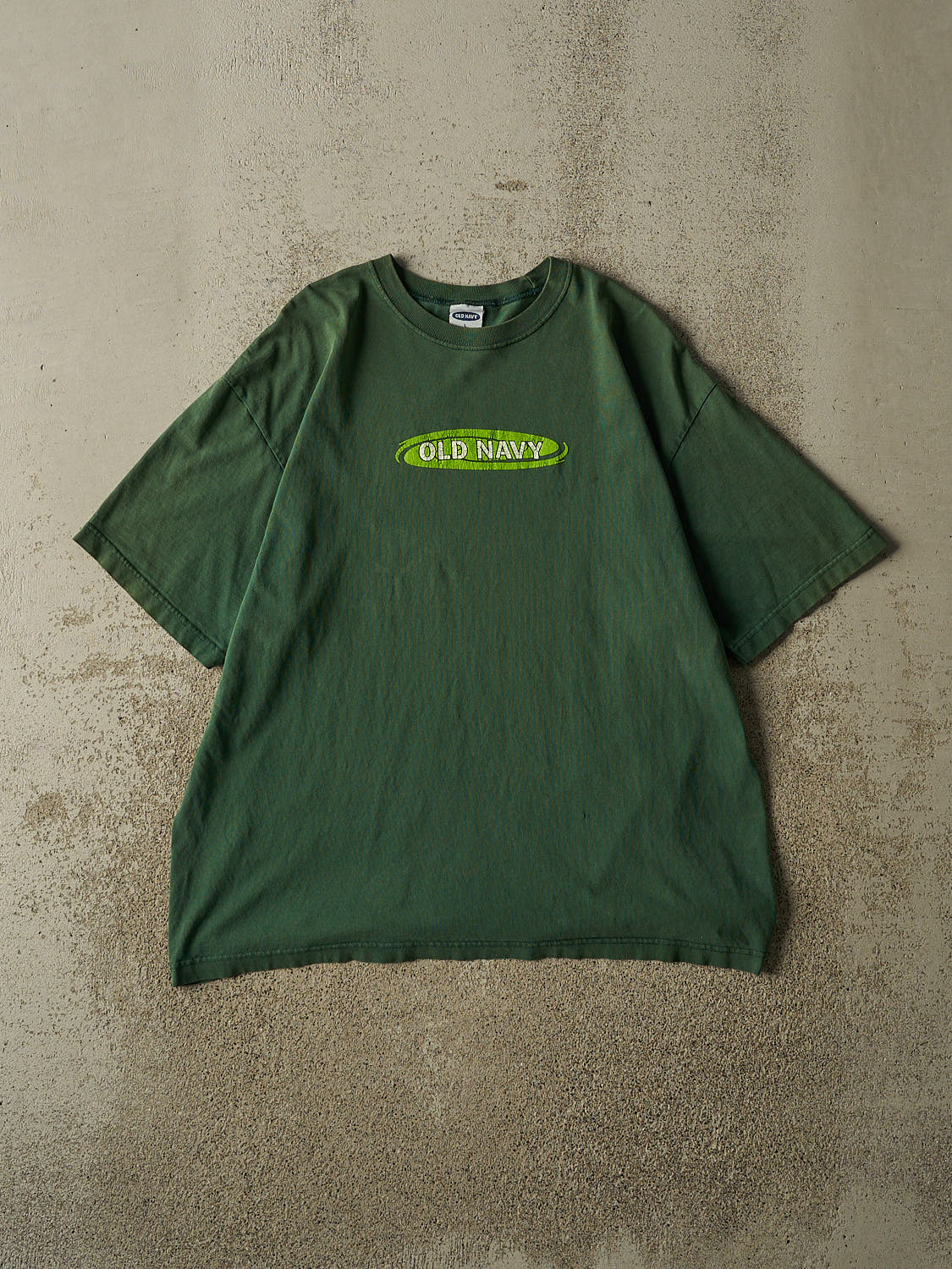 Vintage Y2K Green Old Navy Logo Tee (L)