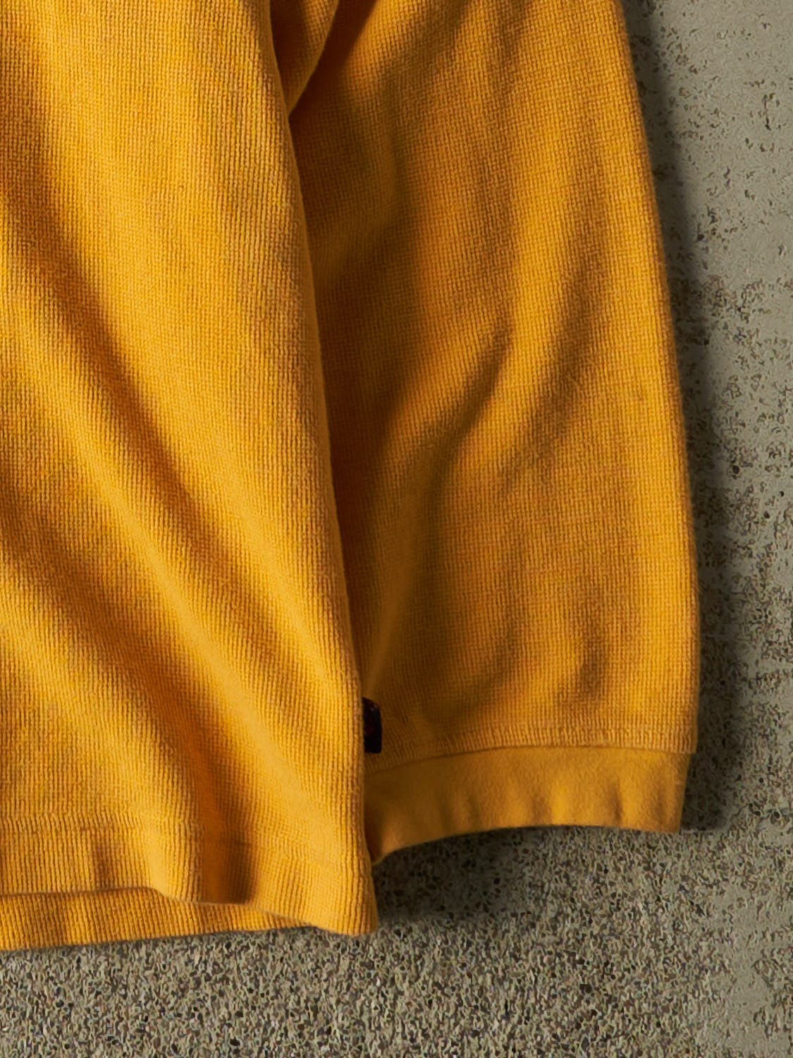 Vintage Y2K Yellow Striped Textured Long Sleeve (S/M)