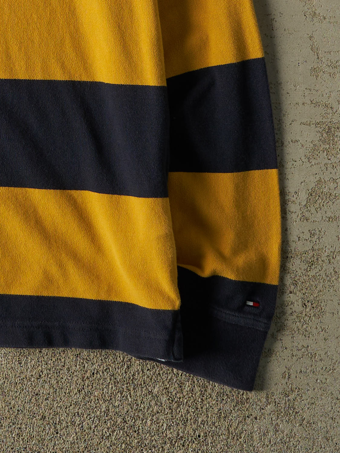 Vintage Y2K Yellow Tommy Hilfiger Quarter Button Rugby Long Sleeve (L)