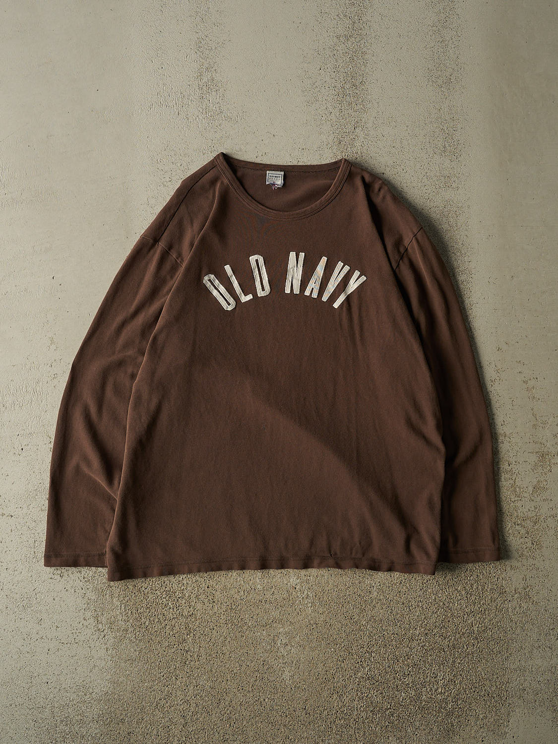 Vintage Y2K Brown Old Navy Embroidered Long Sleeve (L/XL)