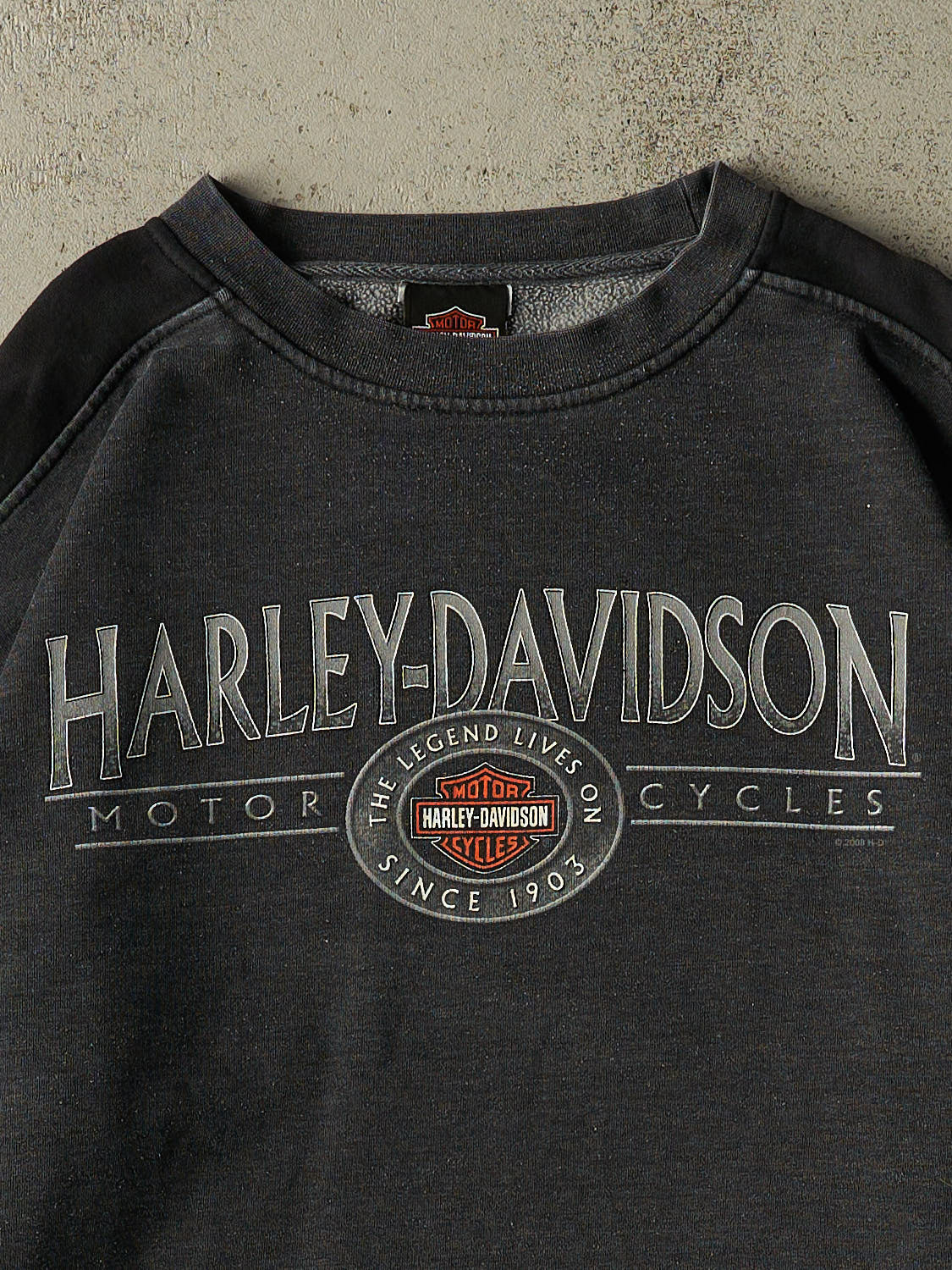Vintage Y2K Charcoal Grey Harley Davidson Alberta Lightweight  Crewneck (XL/XXL)