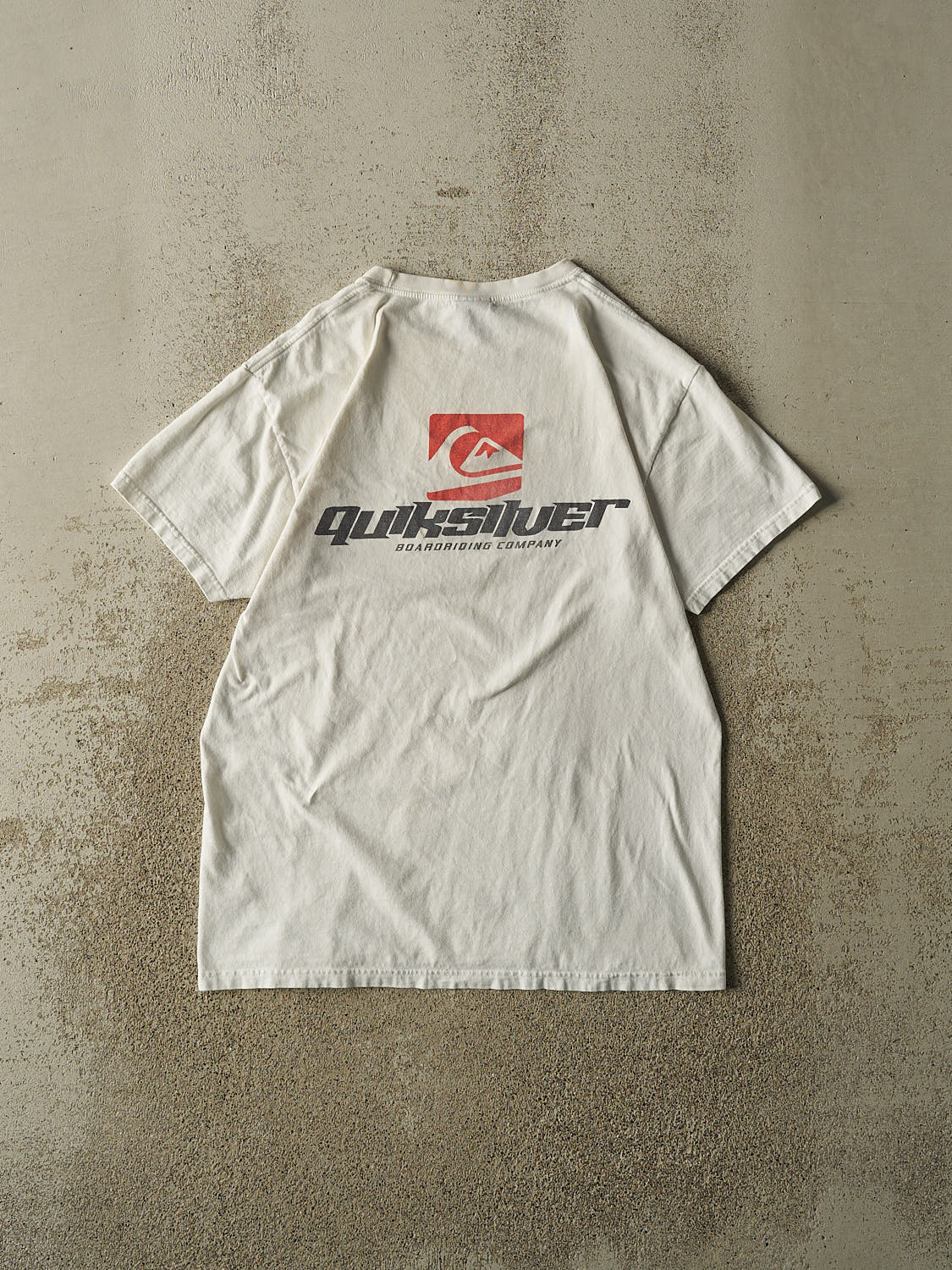 Vintage Y2K White Quiksilver Logo Tee (S/M)