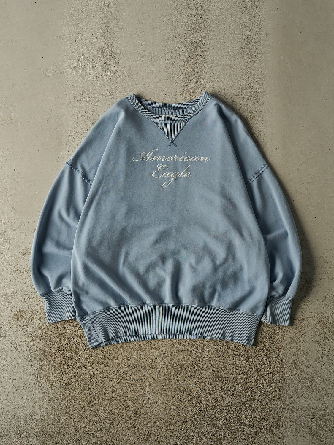 Vintage Y2K Baby Blue American Eagle Embroidered Crewneck (XL/XXL)