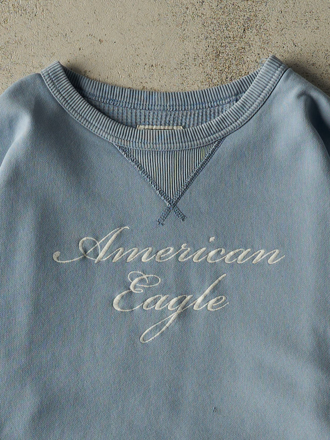 Vintage Y2K Baby Blue American Eagle Embroidered Crewneck (XL/XXL)