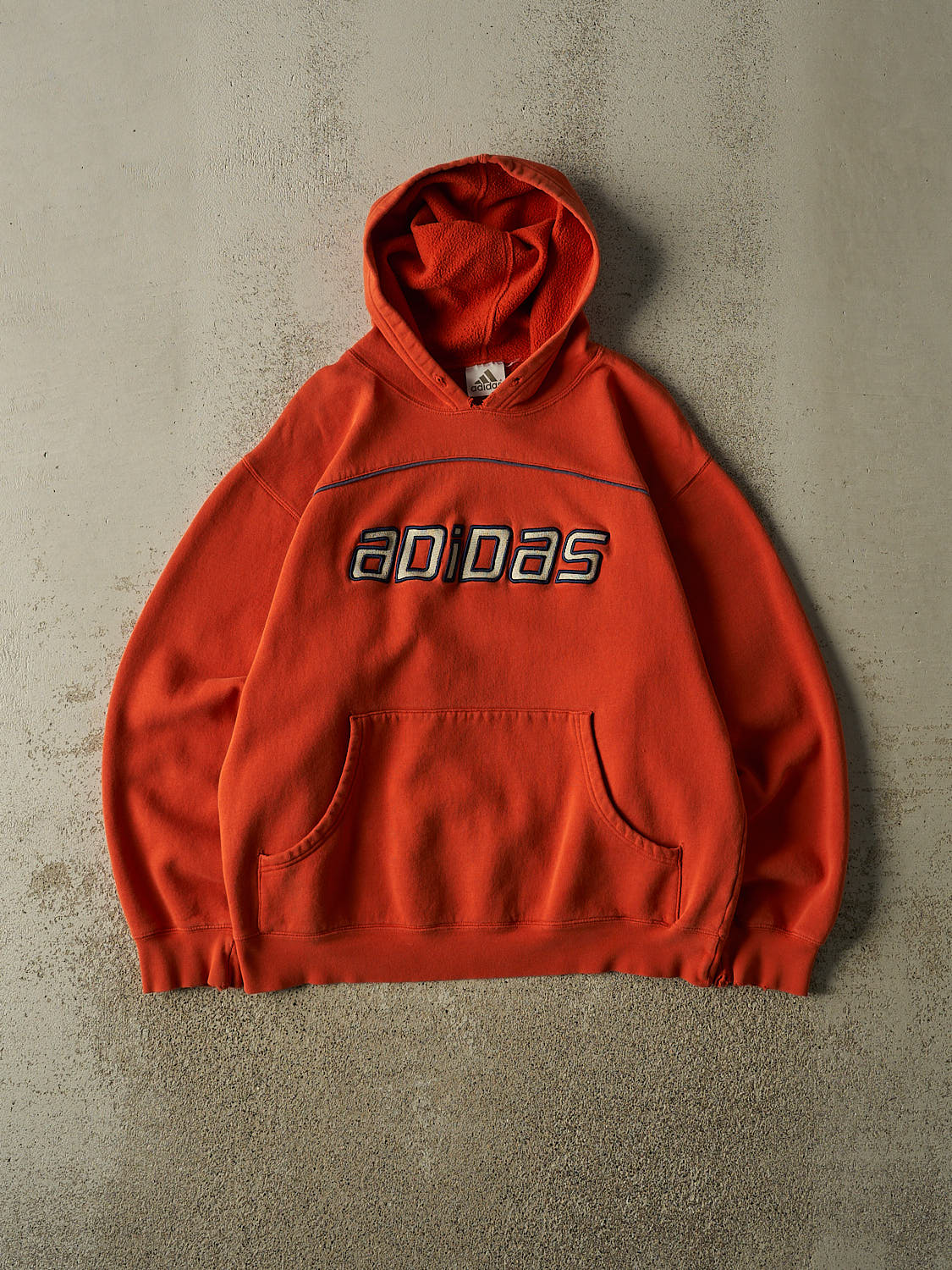 Vintage Y2K Orange Adidas Embroidered Hoodie (M)