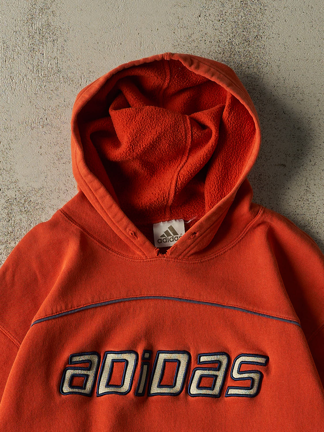 Vintage Y2K Orange Adidas Embroidered Hoodie (M)