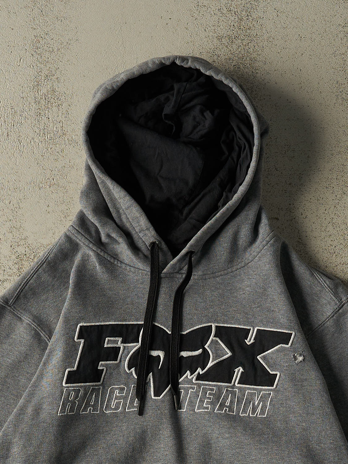 Vintage Y2K Grey Fox Racing Embroidered Hoodie (M/L)