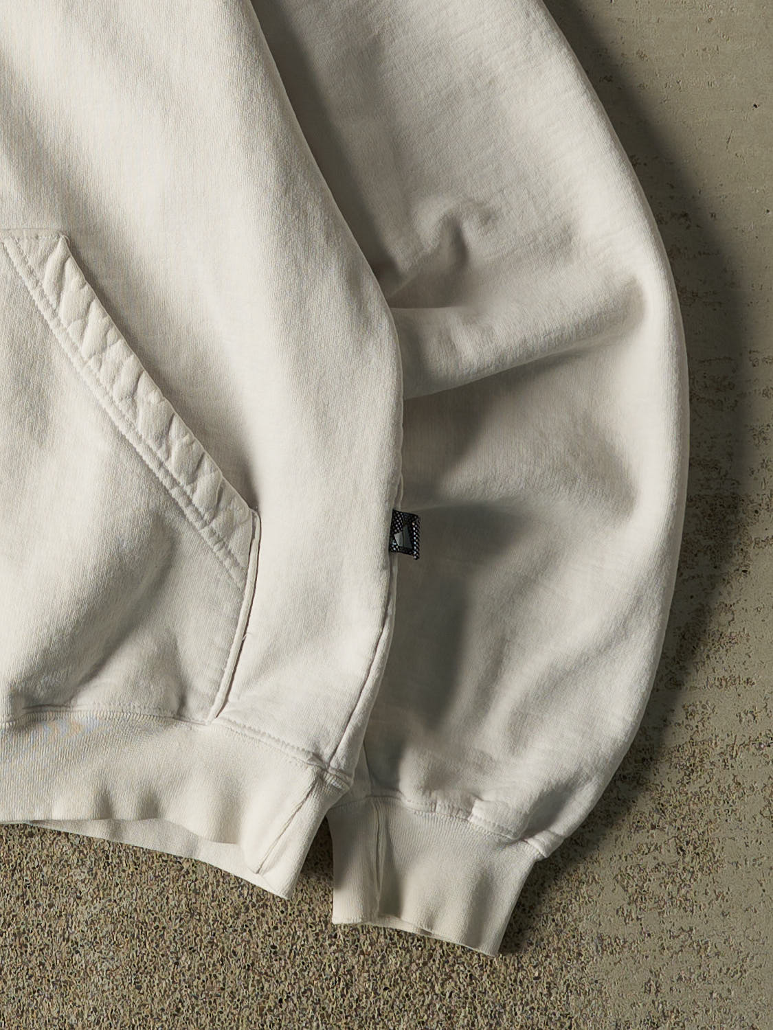 Vintage Y2K White Adidas Embroidered Hoodie (M)