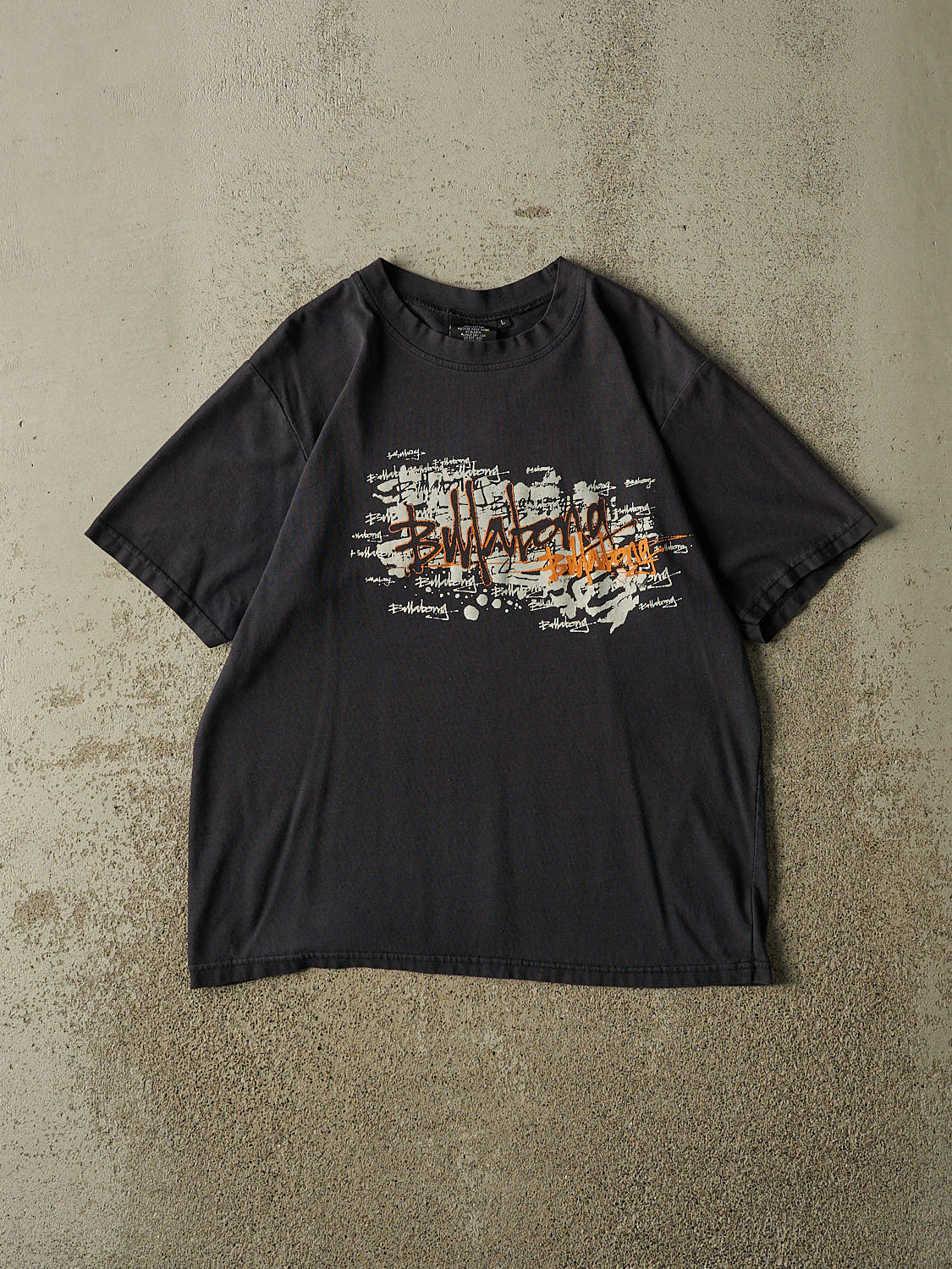 Vintage Y2K Faded Black Billabong Logo Tee (S/M)
