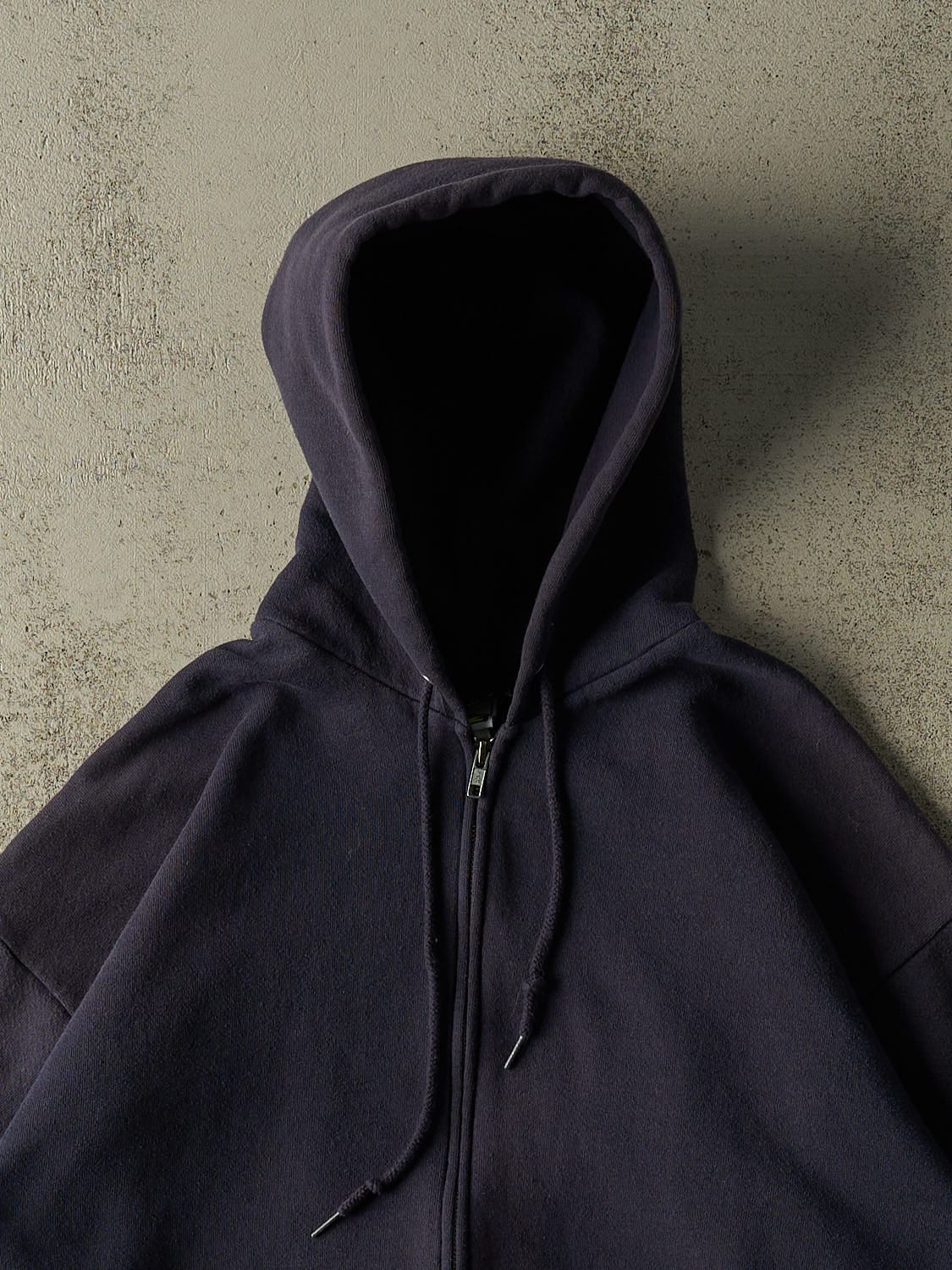 Vintage 90s Navy Blue Blank Zip Up Hoodie (L)