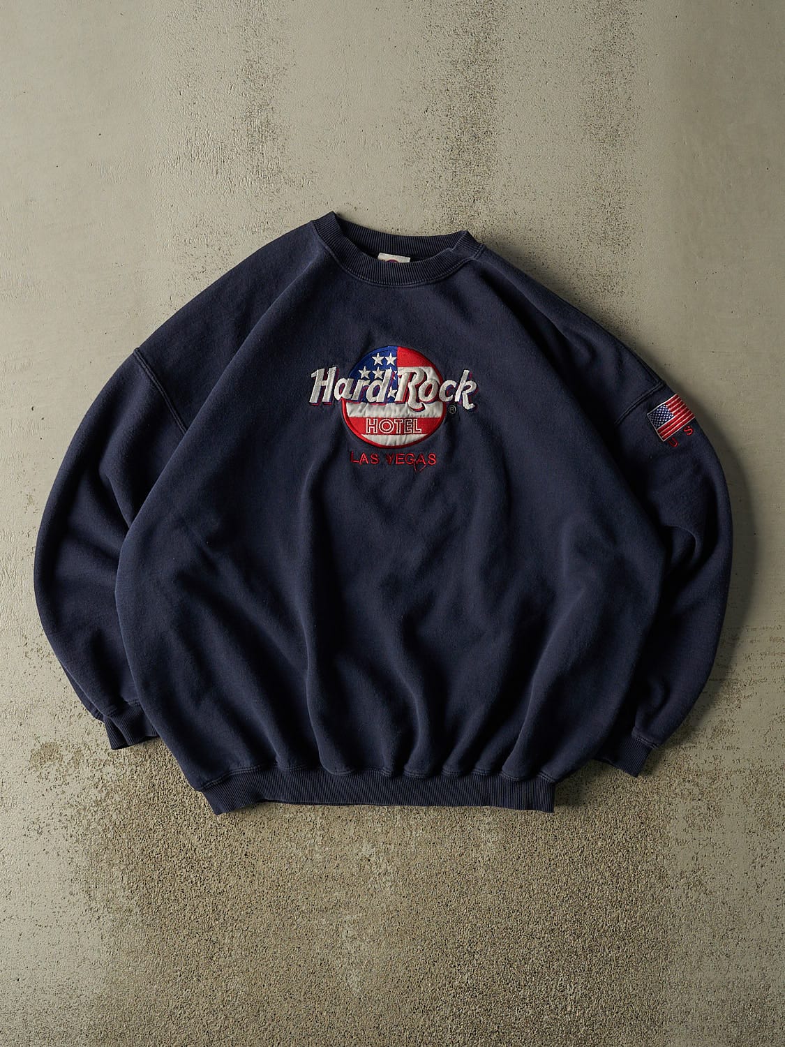 Vintage 90s Navy Blue Hard Rock Hotel Las Vegas Crewneck (XXL)