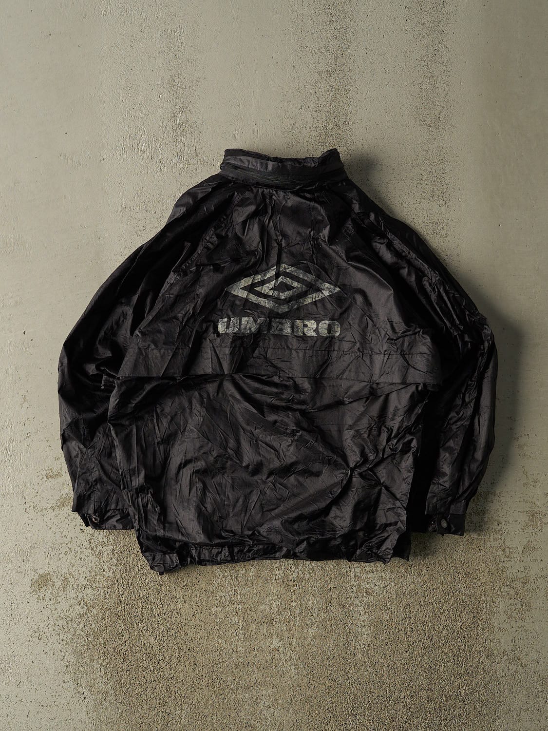 Vintage 90s Black Umbro Quarter Zip Nylon Windbreaker Jacket (M