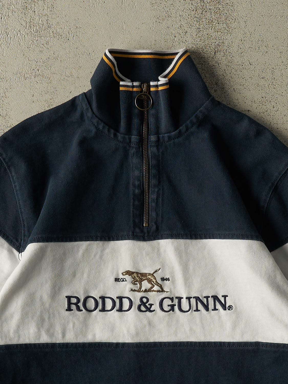 Vintage Y2K Navy Blue Rodd & Gunn Quarter Zip Sweater (M)