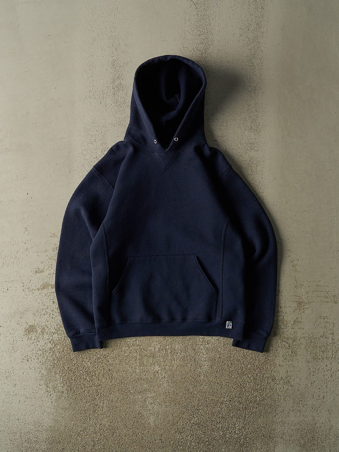 Vintage Y2K Navy Blue Russell Athletic Blank Hoodie (S/M)