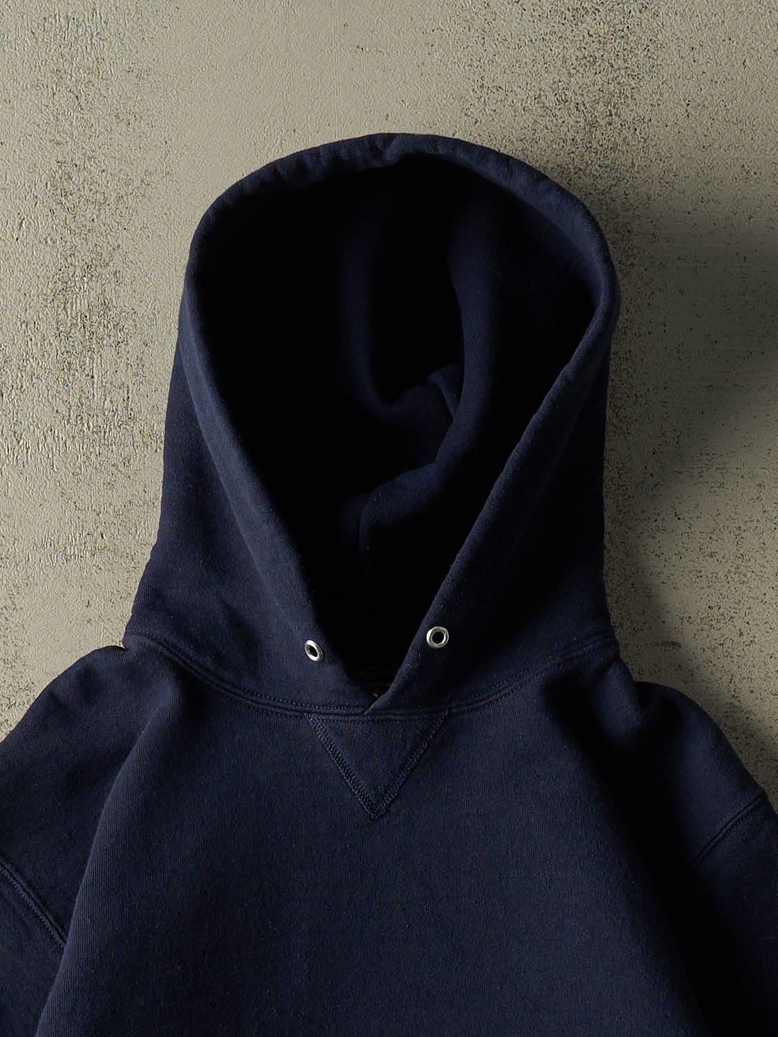 Vintage Y2K Navy Blue Russell Athletic Blank Hoodie (S/M)