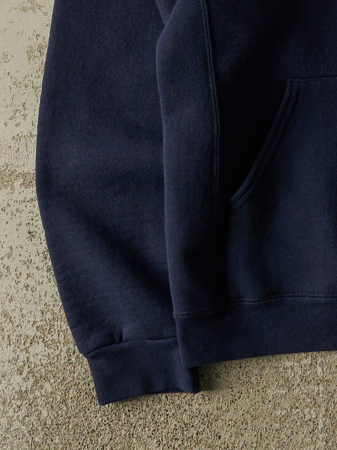 Vintage Y2K Navy Blue Russell Athletic Blank Hoodie (S/M)