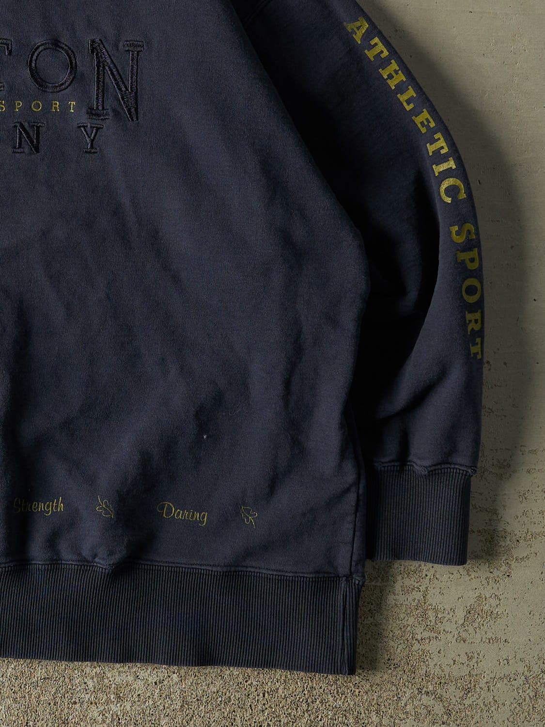 Vintage 90s Navy Blue Cotton Ginny Quarter Zip Sweater (XL/XXL)